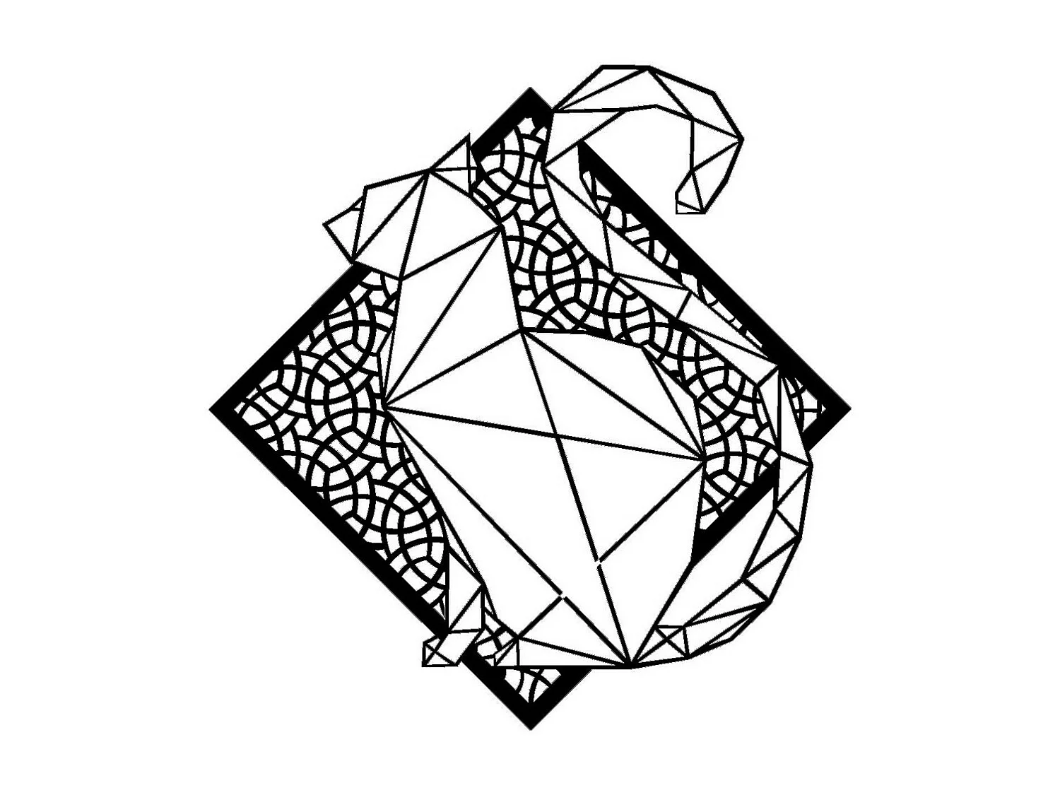 Décoration en Métal Chat, Noir, 60x0,15x63 cm, EPIKASA