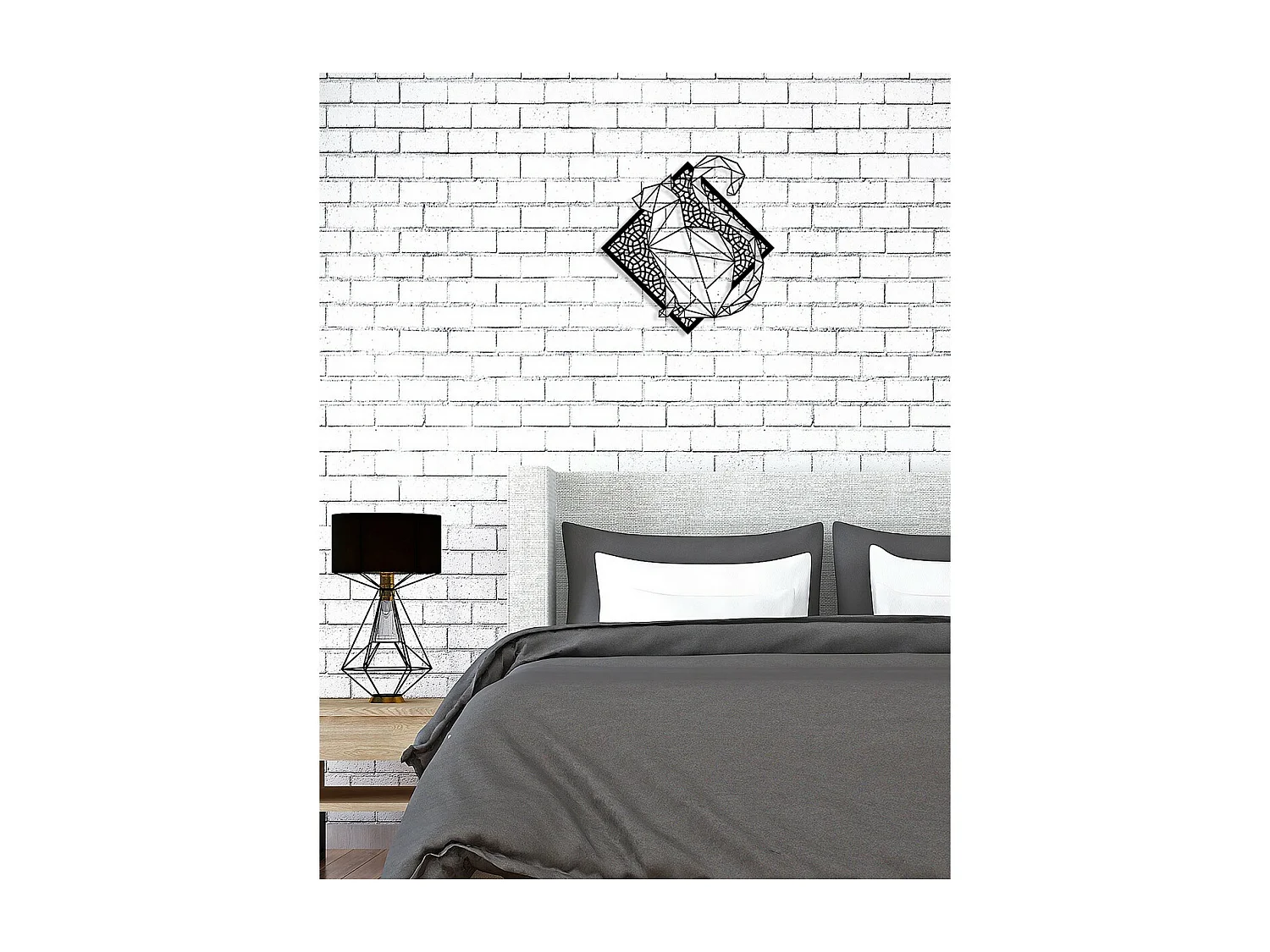 Décoration en Métal Chat, Noir, 60x0,15x63 cm, EPIKASA