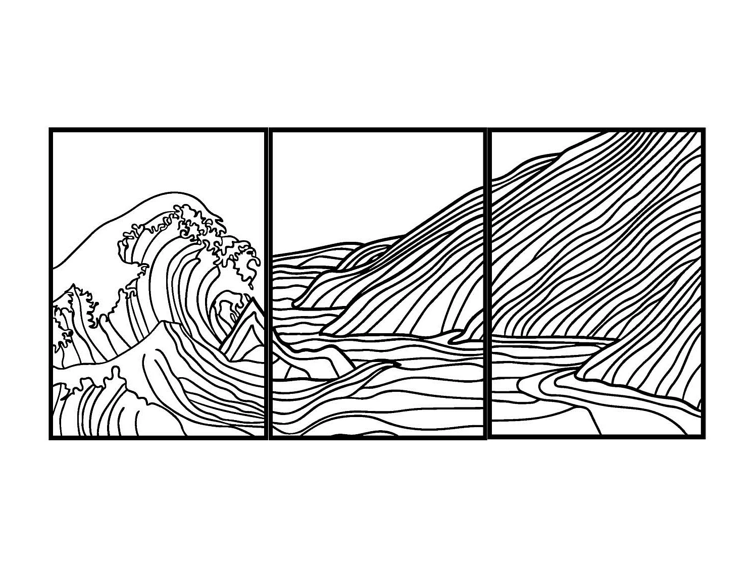 Decoração em Metal Onda 1, Preto, 124x0,15x60 cm, EPIKASA