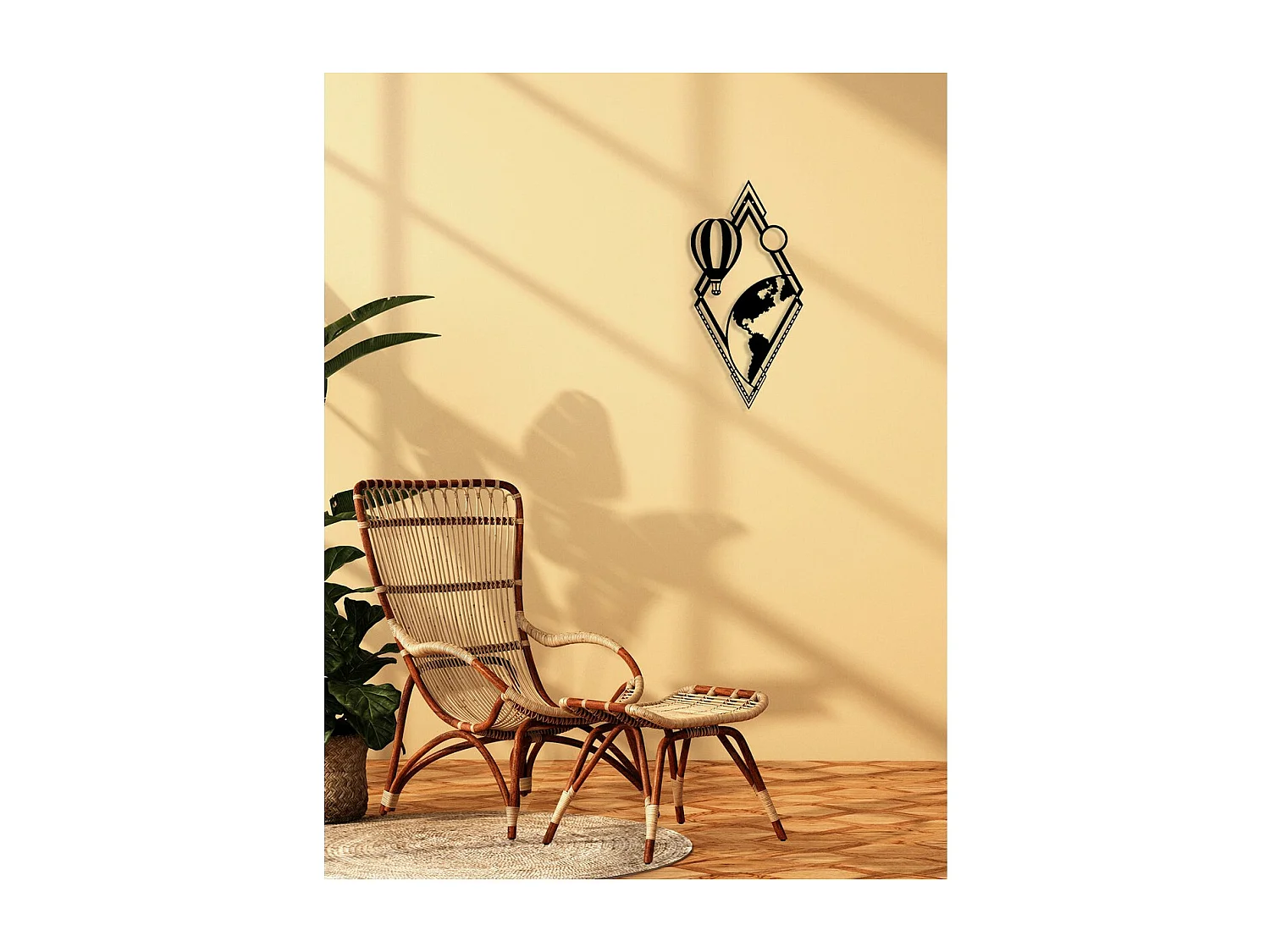 Dekoracja Metalowa Balon, Czarny, 34x0,15x70 cm, EPIKASA