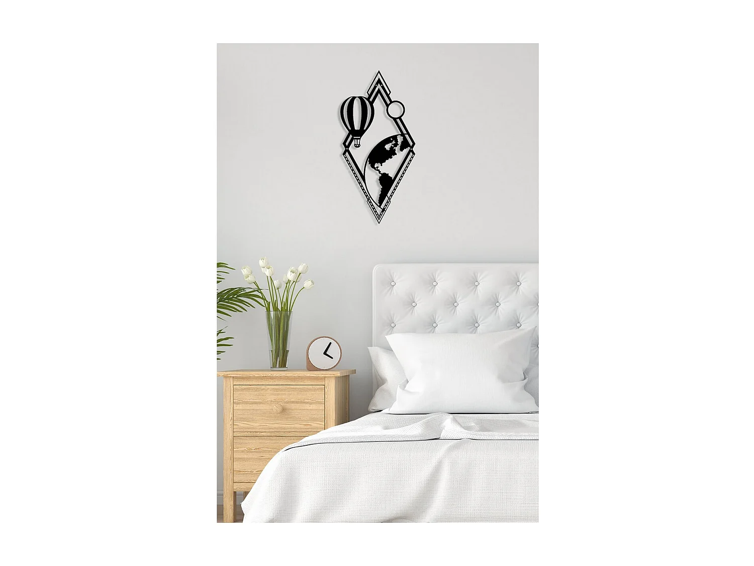 Dekoracja Metalowa Balon, Czarny, 34x0,15x70 cm, EPIKASA