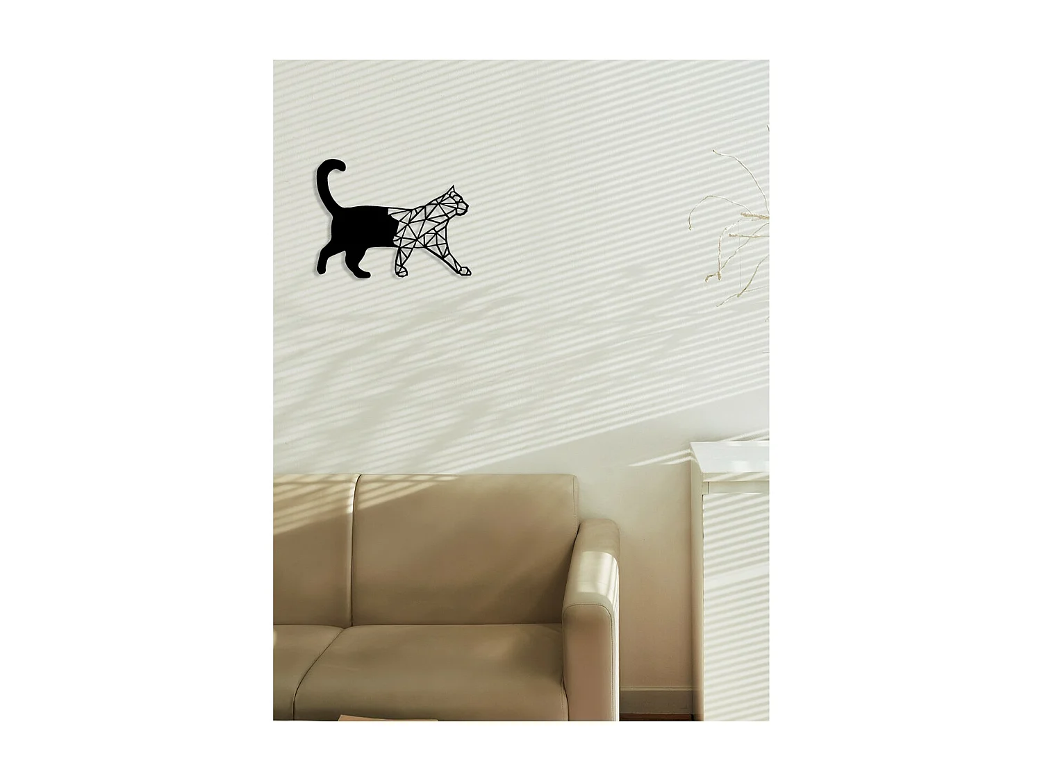 Décoration en Métal Chat 21, Noir, 50x0,15x39 cm, EPIKASA