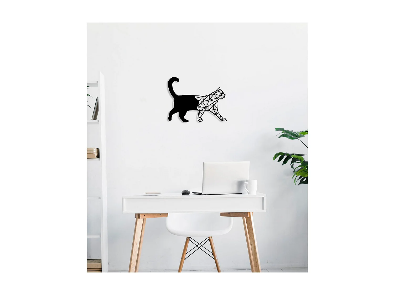 Décoration en Métal Chat 21, Noir, 50x0,15x39 cm, EPIKASA