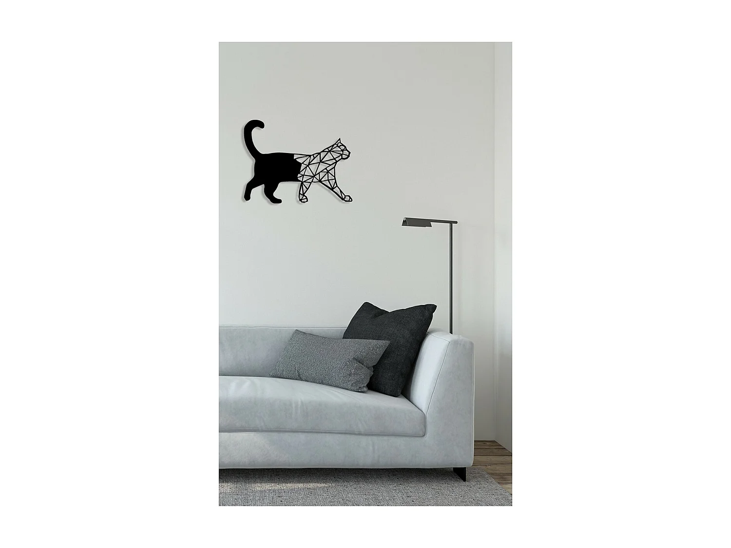 Décoration en Métal Chat 21, Noir, 50x0,15x39 cm, EPIKASA