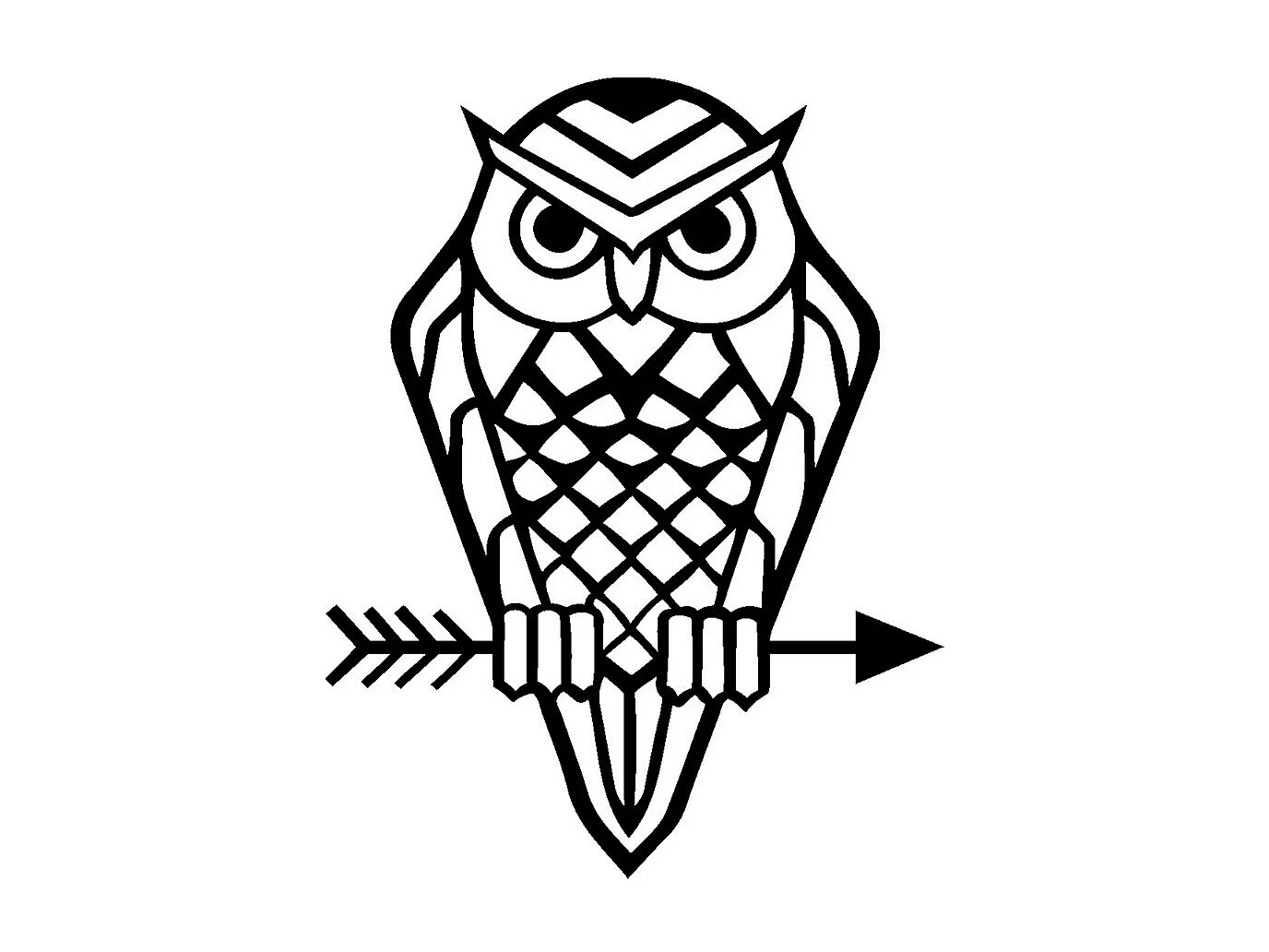 Décoration en Métal Hibou 8, Noir, 31x0,15x40 cm, EPIKASA