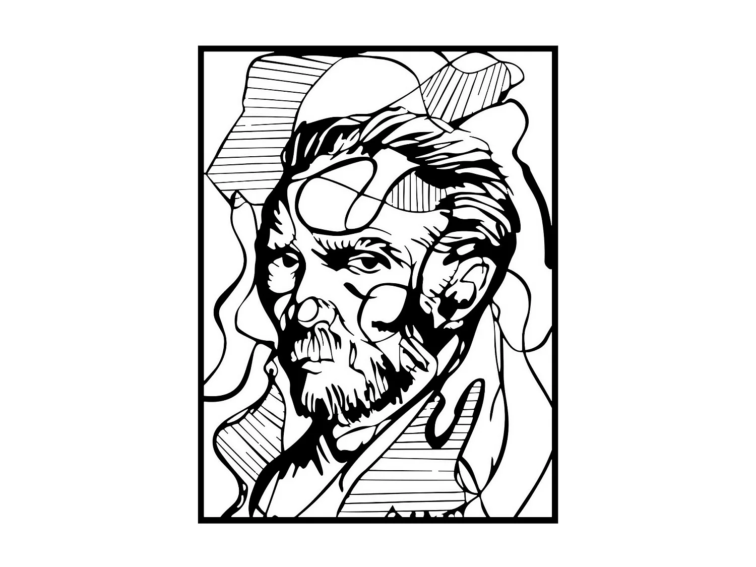 Decoração em Metal Van Gogh, Preto, 55x0,15x72 cm, EPIKASA