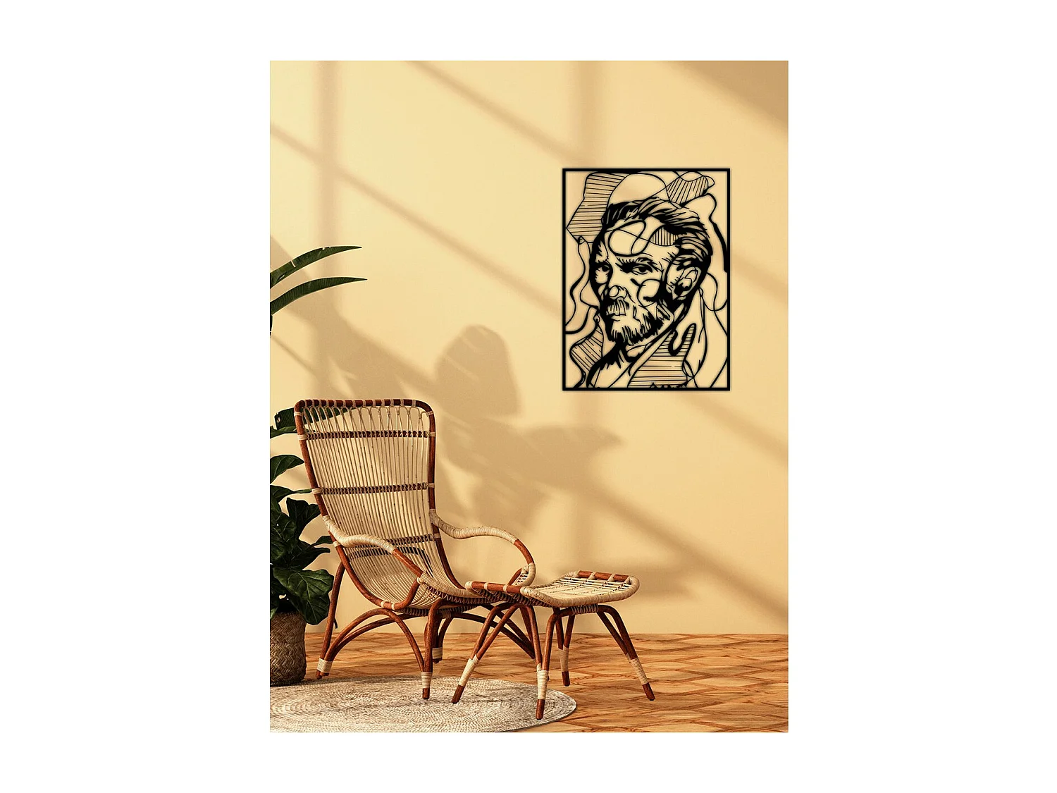 Decoração em Metal Van Gogh, Preto, 55x0,15x72 cm, EPIKASA