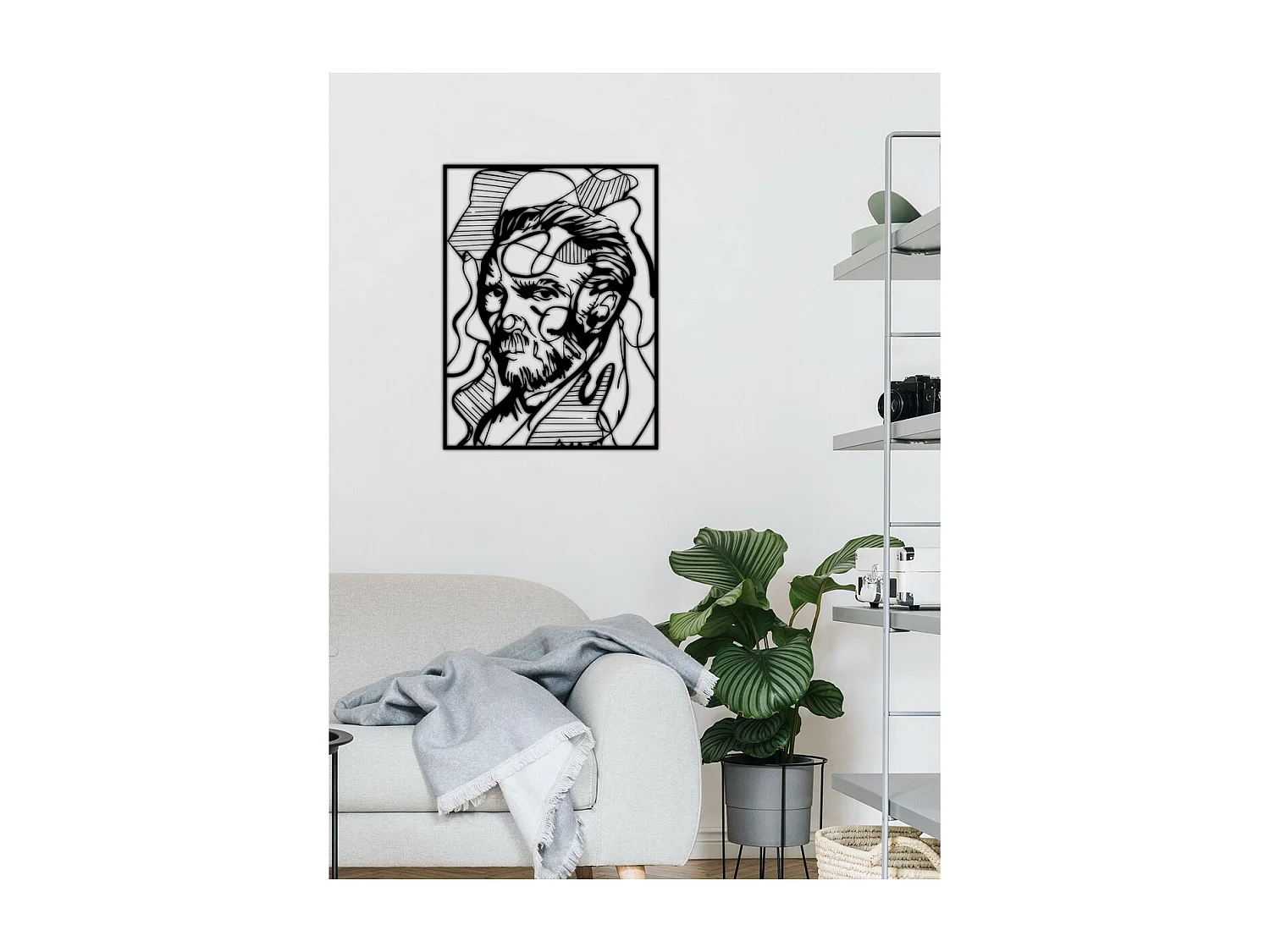 Decoração em Metal Van Gogh, Preto, 55x0,15x72 cm, EPIKASA