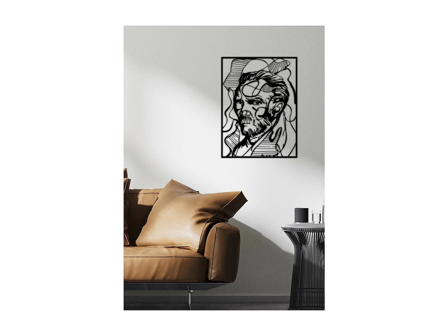 Decoração em Metal Van Gogh, Preto, 55x0,15x72 cm, EPIKASA