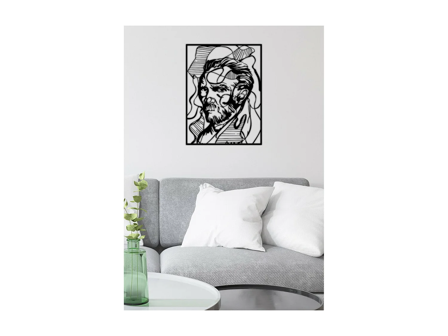 Decoração em Metal Van Gogh, Preto, 55x0,15x72 cm, EPIKASA