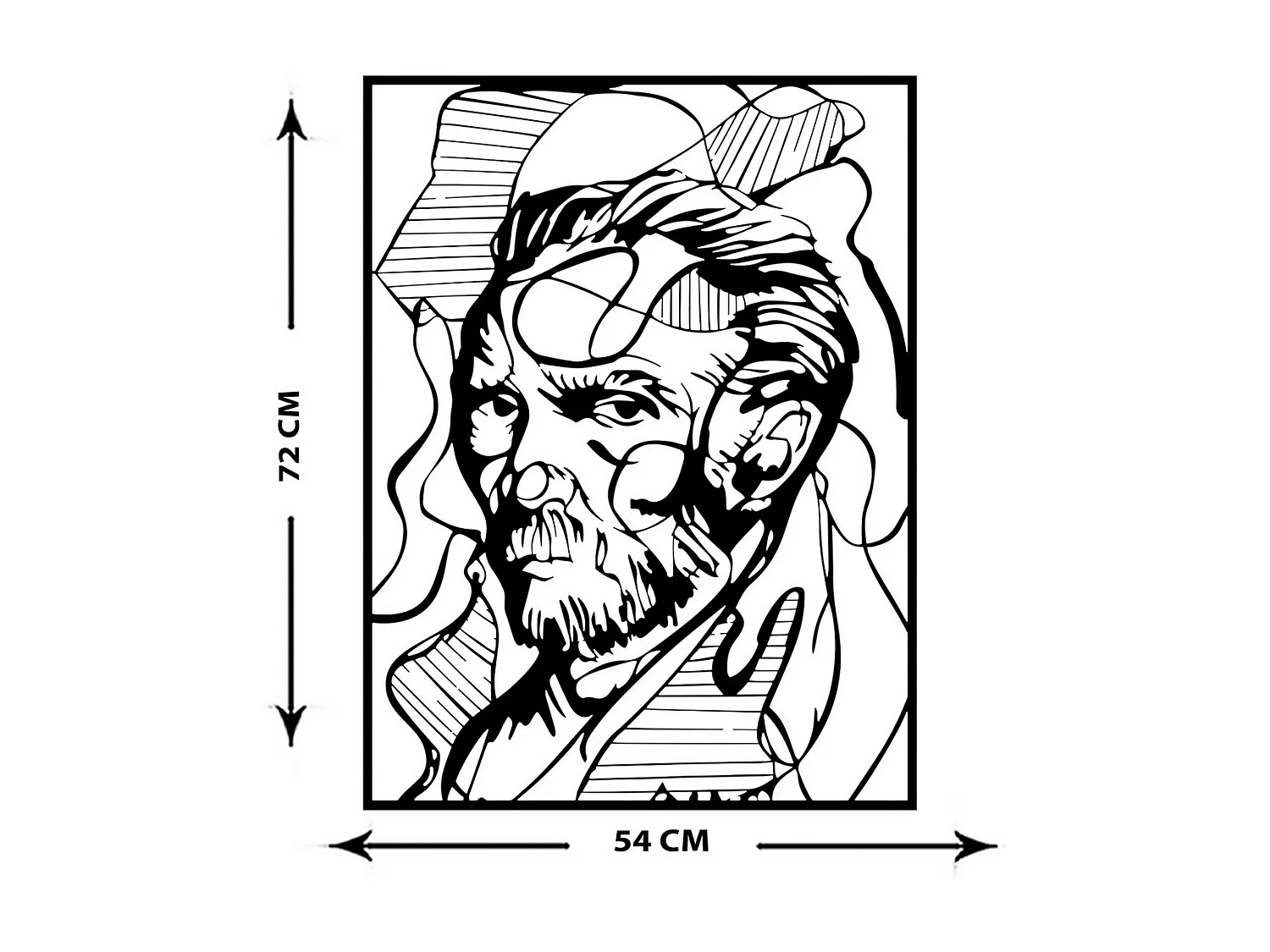 Decoração em Metal Van Gogh, Preto, 55x0,15x72 cm, EPIKASA