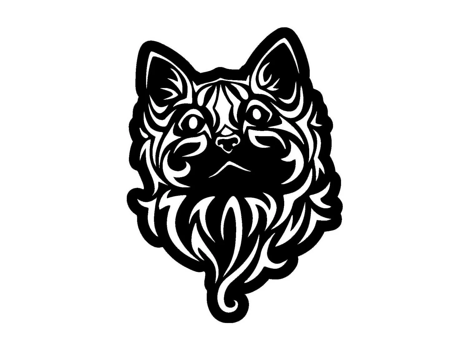 Metalen Decoratie Kat 88, Zwart, 40x0,15x55 cm, EPIKASA