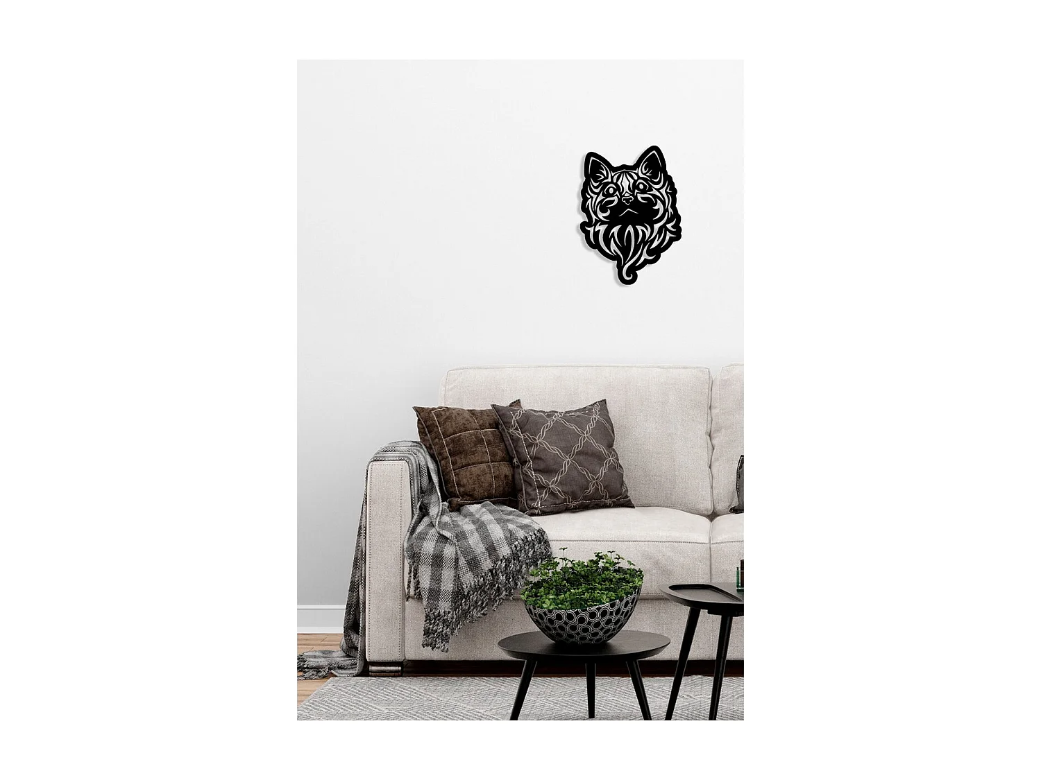 Metalen Decoratie Kat 88, Zwart, 40x0,15x55 cm, EPIKASA