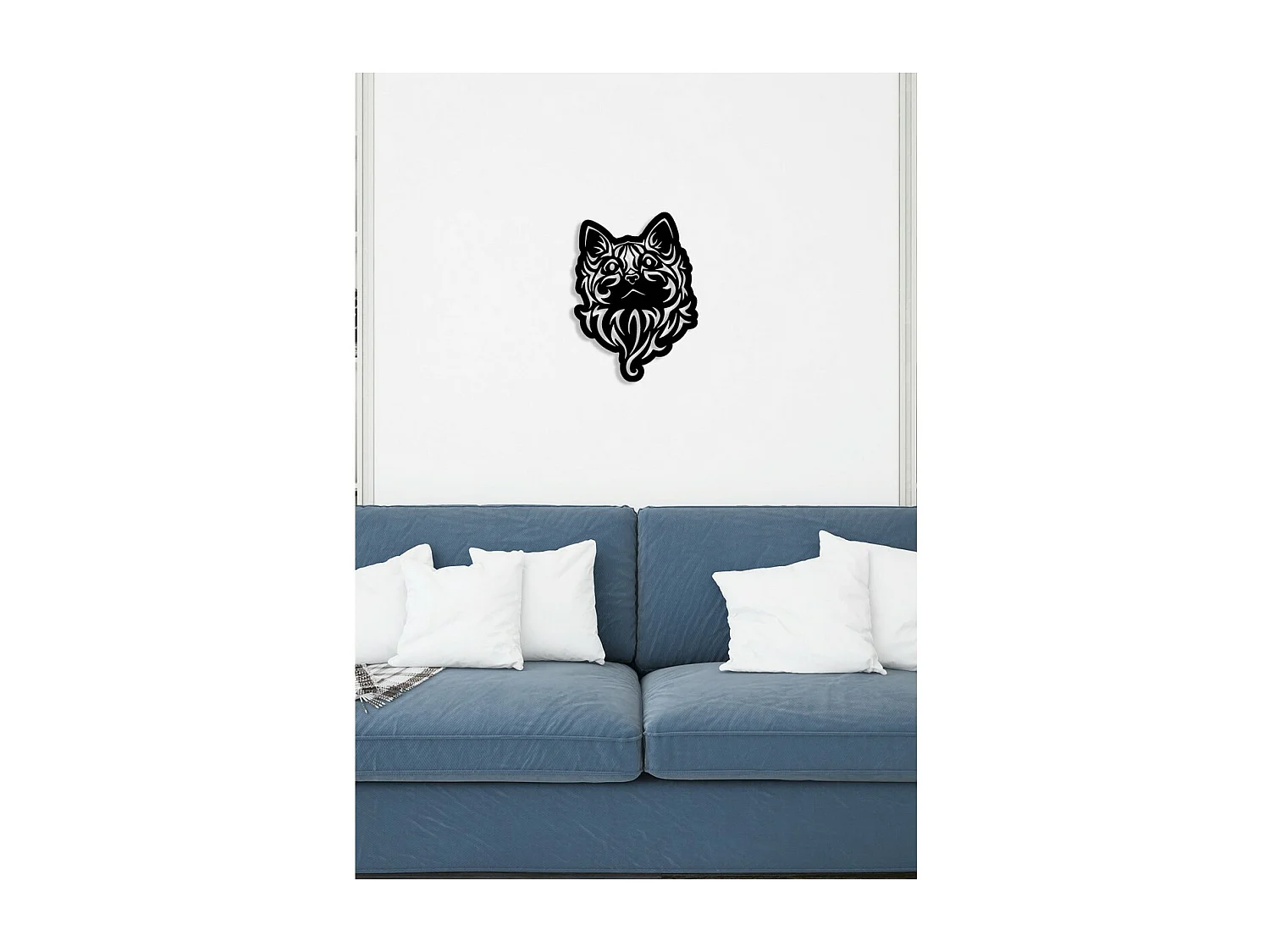 Metalen Decoratie Kat 88, Zwart, 40x0,15x55 cm, EPIKASA