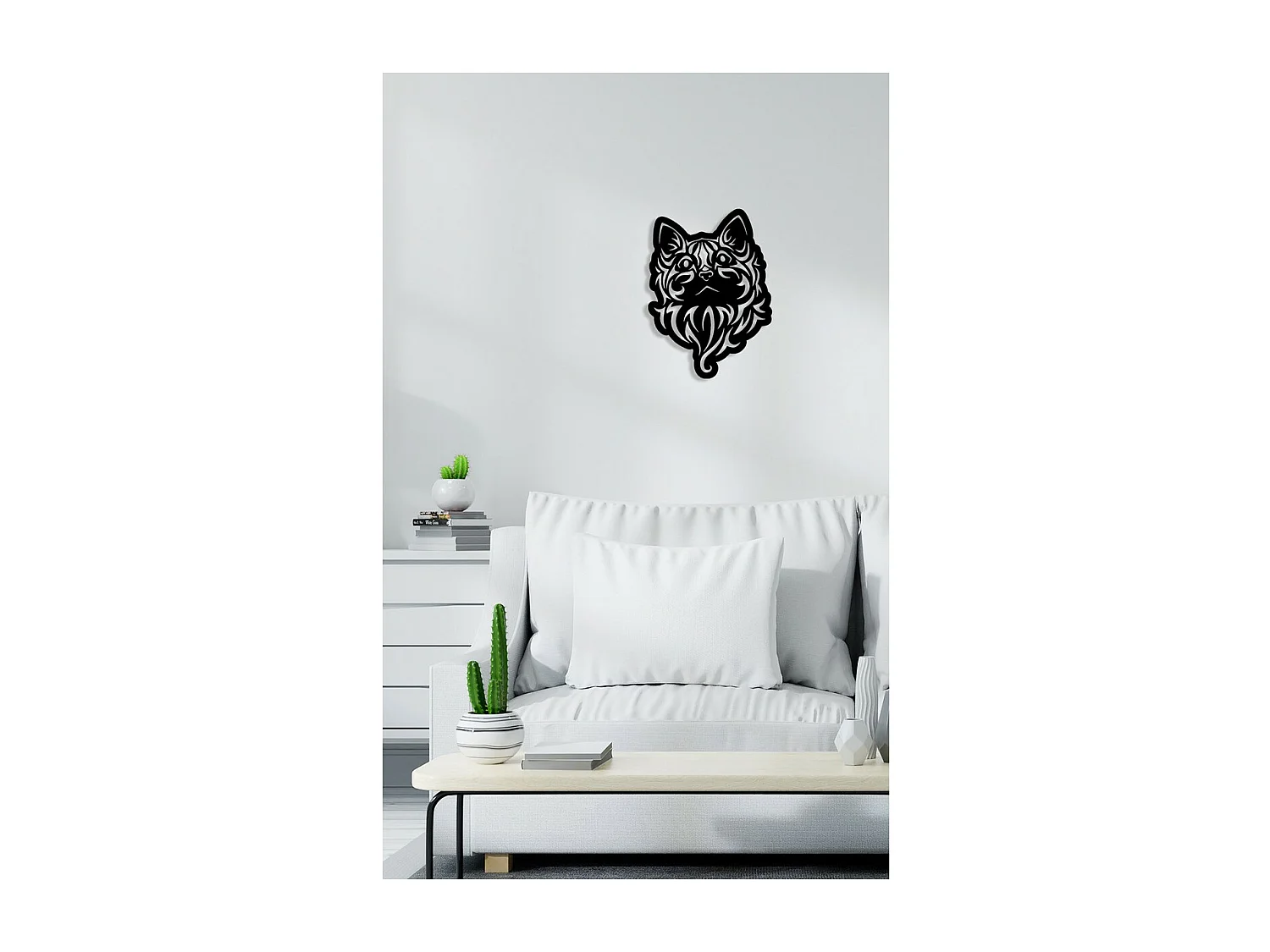 Metalen Decoratie Kat 88, Zwart, 40x0,15x55 cm, EPIKASA