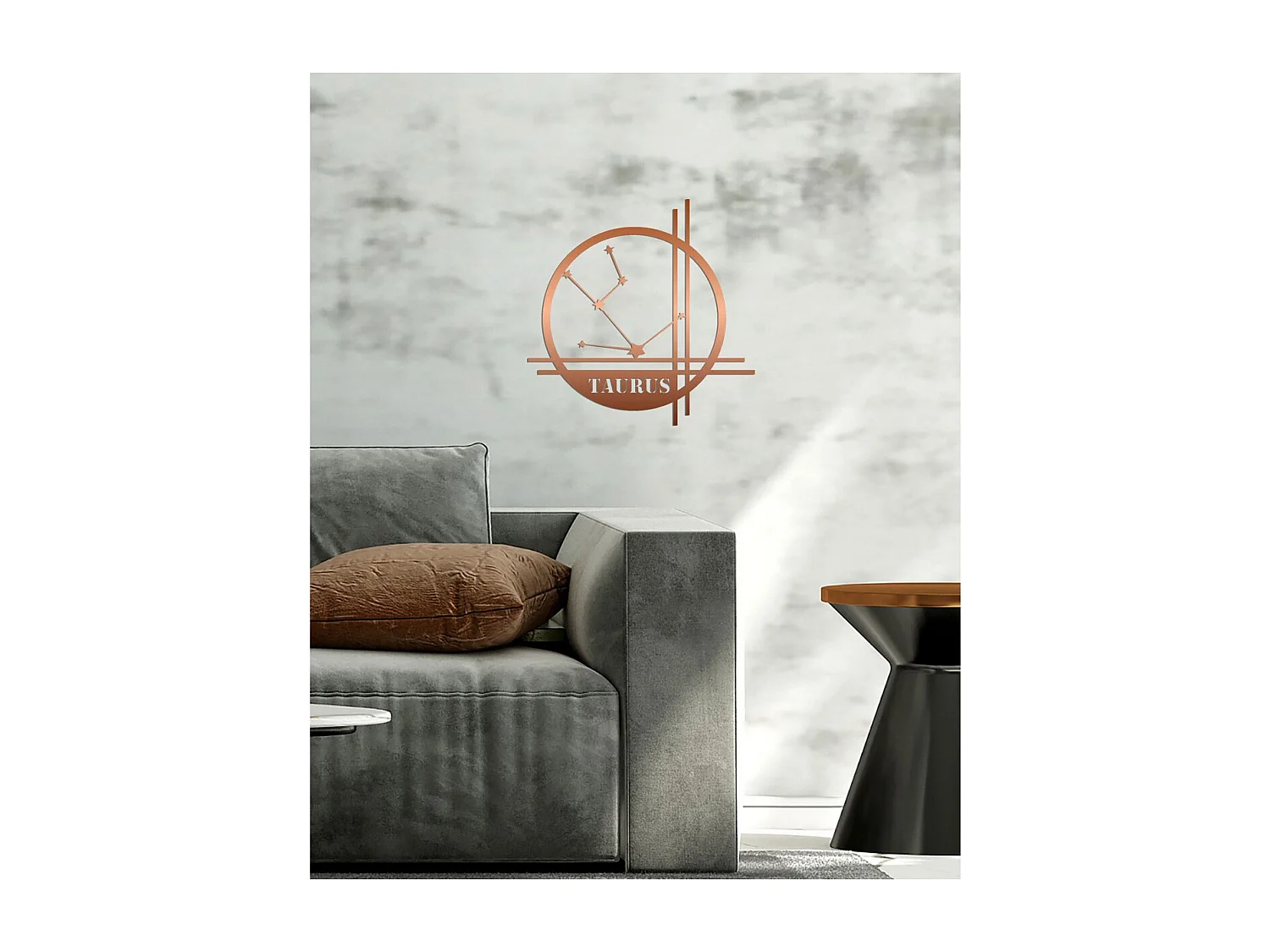 Decoração em Metal Horóscopo de Touro 10, Cobre, 40x0,15x40 cm cm, EPIKASA