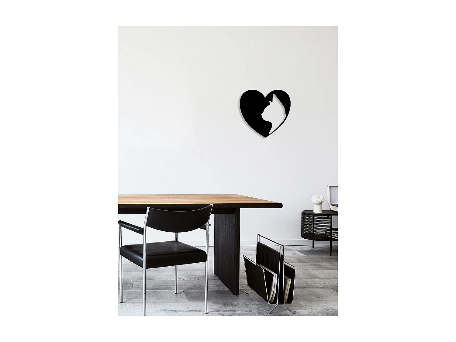 Décoration en Métal Chat 165, Noir, 40x0,15x38 cm, EPIKASA