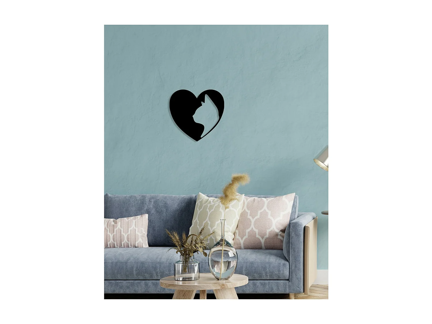 Décoration en Métal Chat 165, Noir, 40x0,15x38 cm, EPIKASA