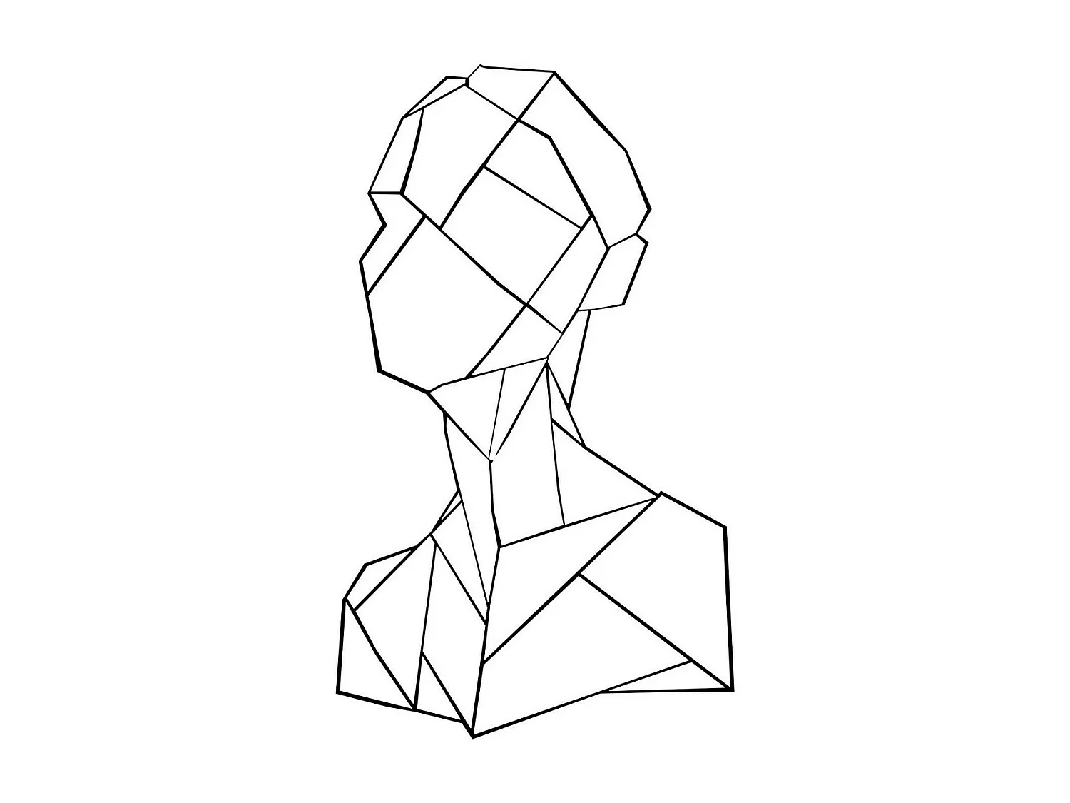 Metalen Decoratie Buste 1, Zwart, 30x0,15x51 cm, EPIKASA