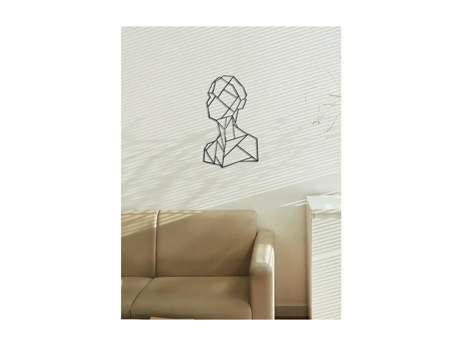 Metalen Decoratie Buste 1, Zwart, 30x0,15x51 cm, EPIKASA