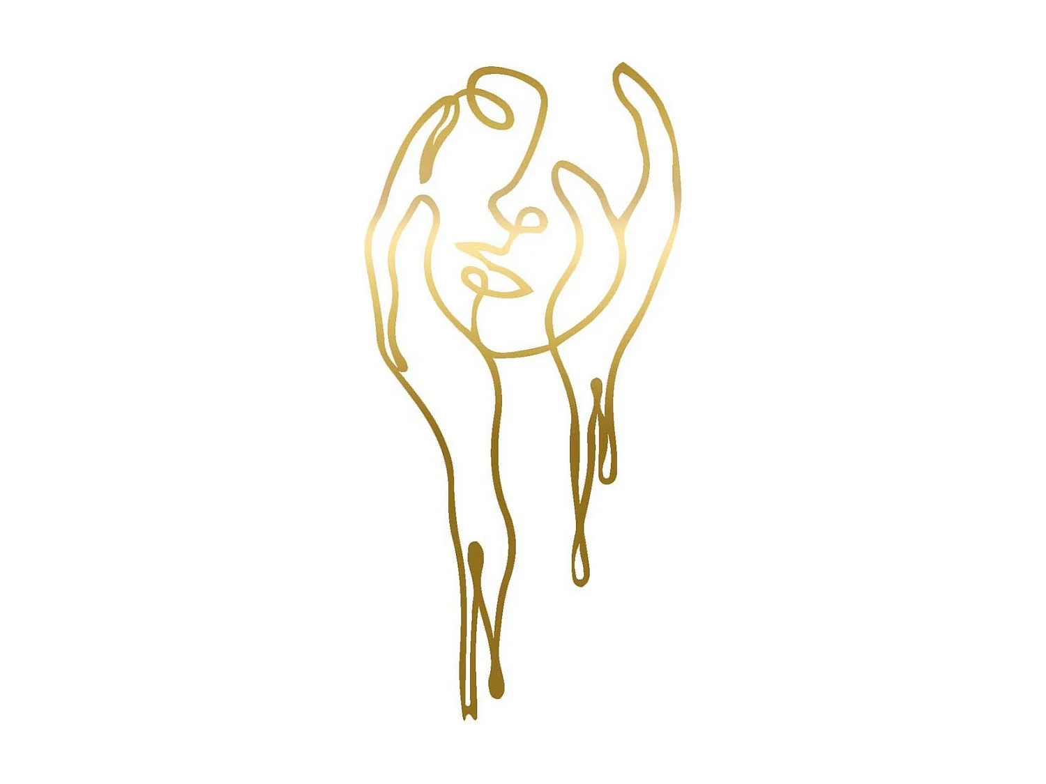 Decorazione in Metallo Viso 18, Oro, 35x0,15x73 cm, EPIKASA