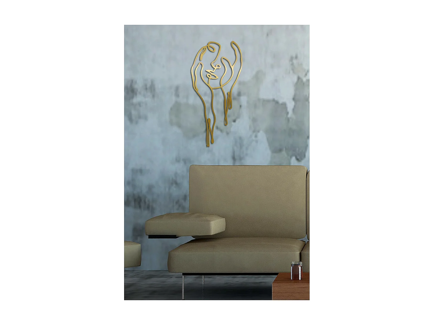 Decorazione in Metallo Viso 18, Oro, 35x0,15x73 cm, EPIKASA