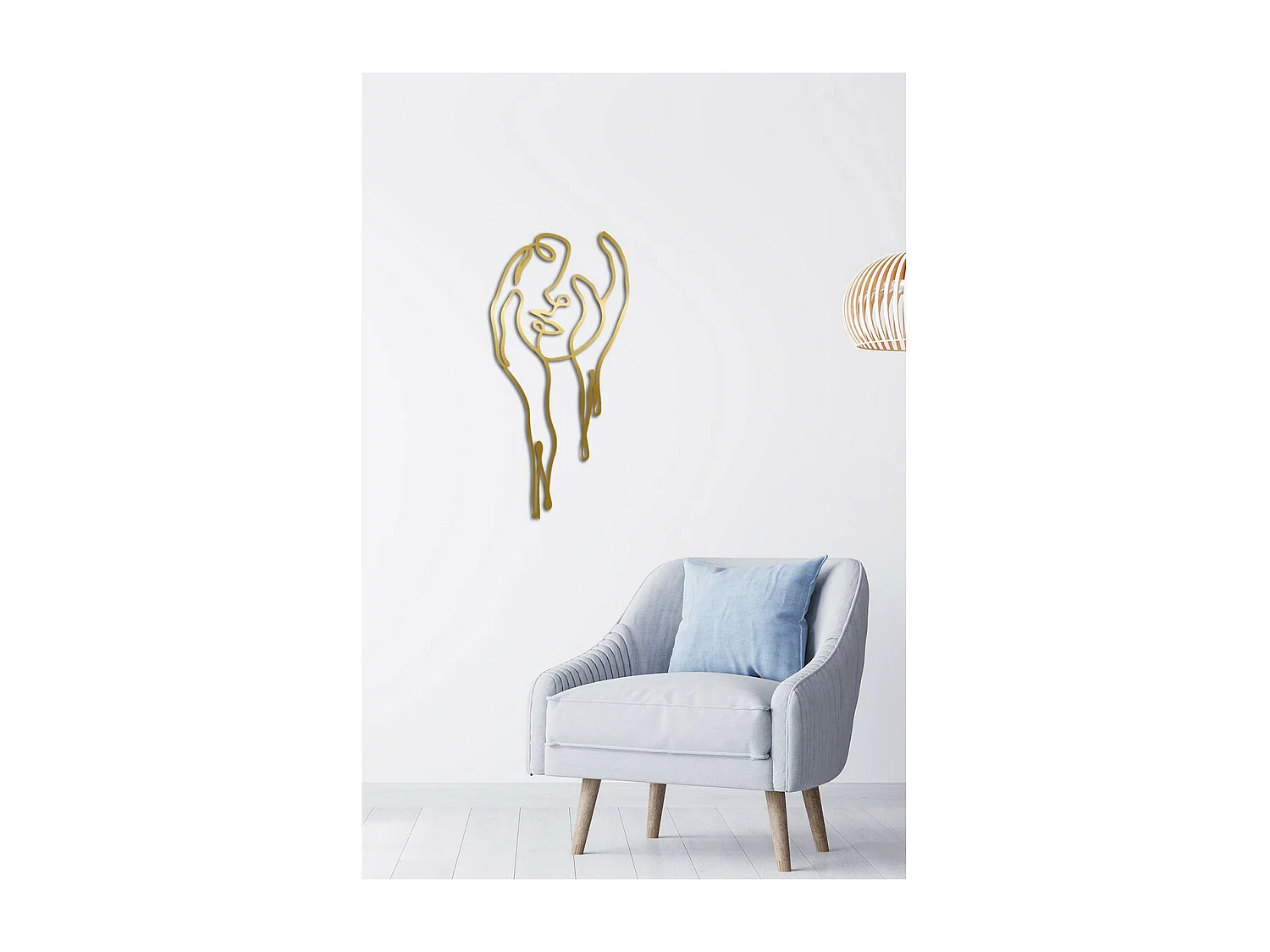 Decorazione in Metallo Viso 18, Oro, 35x0,15x73 cm, EPIKASA