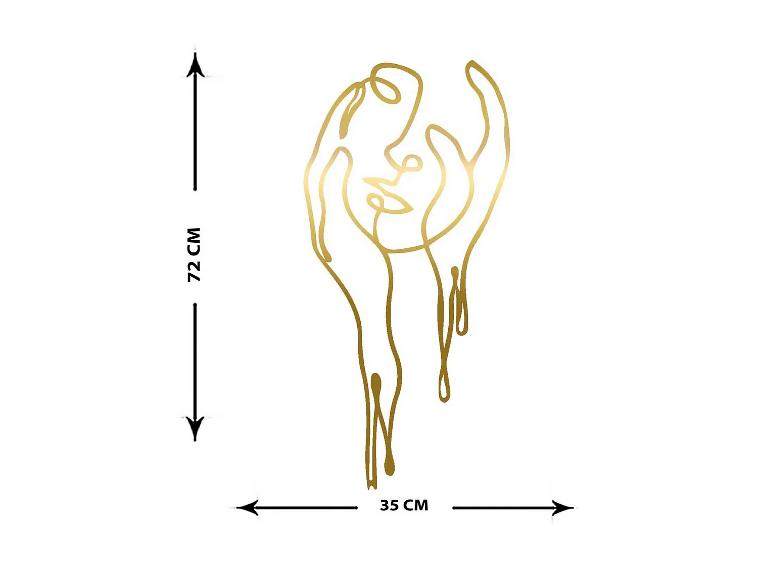 Decorazione in Metallo Viso 18, Oro, 35x0,15x73 cm, EPIKASA