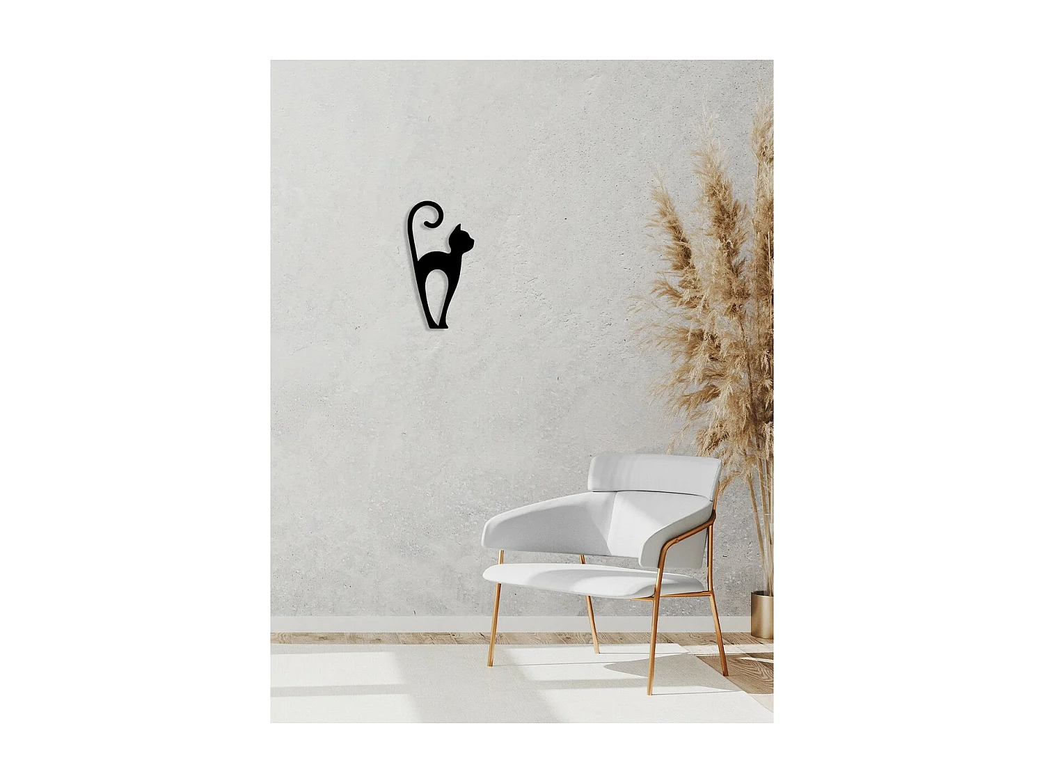 Decoração em Metal Gato 115, Preto, 25x0,15x43 cm, EPIKASA