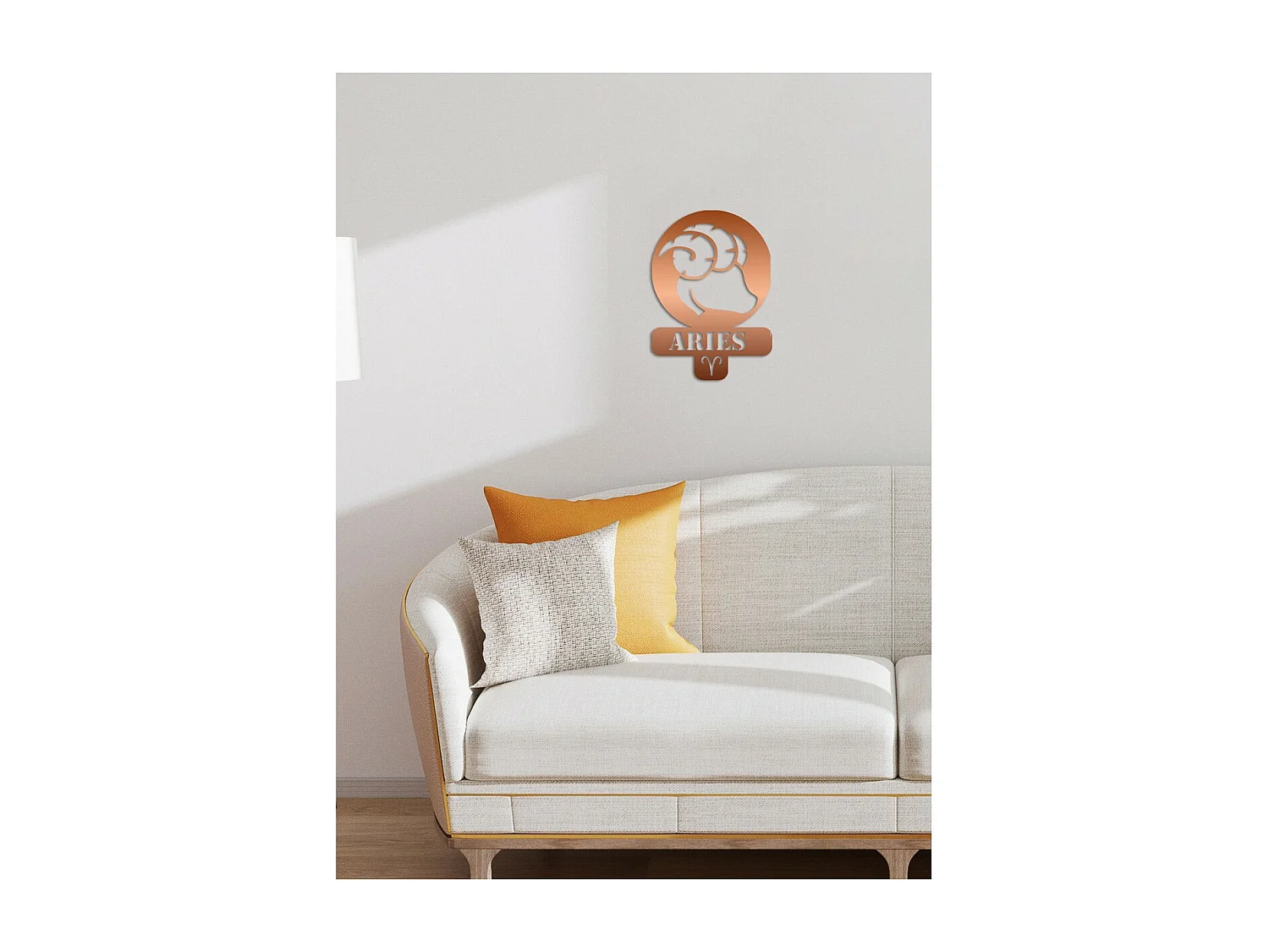 Décoration en Métal Horoscope Bélier 4, Cuivre, 36x0,15x50 cm, EPIKASA