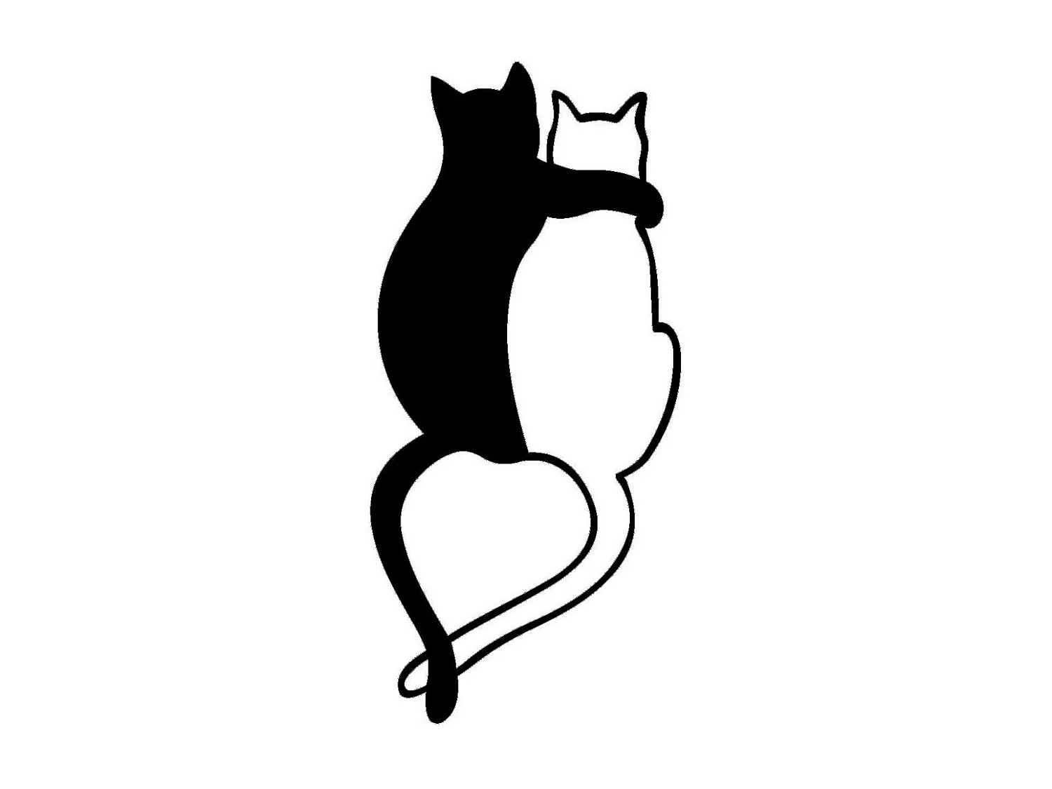 Décoration en Métal Chat 126, Noir, 28x0,15x60 cm, EPIKASA