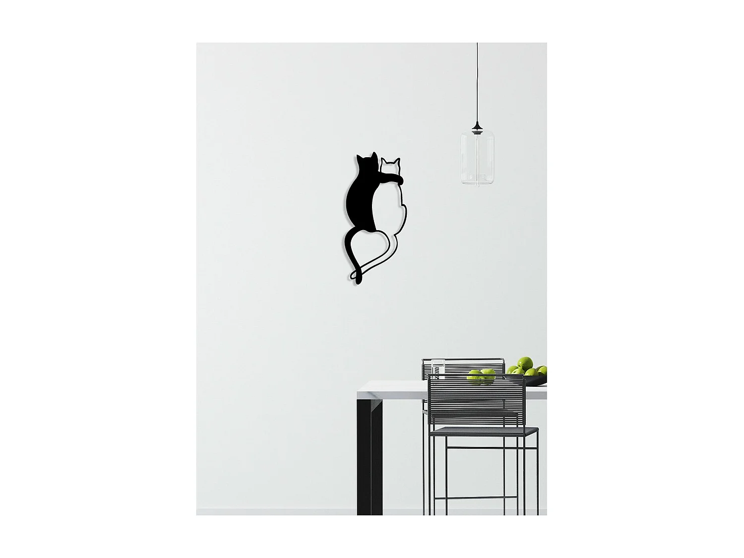 Décoration en Métal Chat 126, Noir, 28x0,15x60 cm, EPIKASA