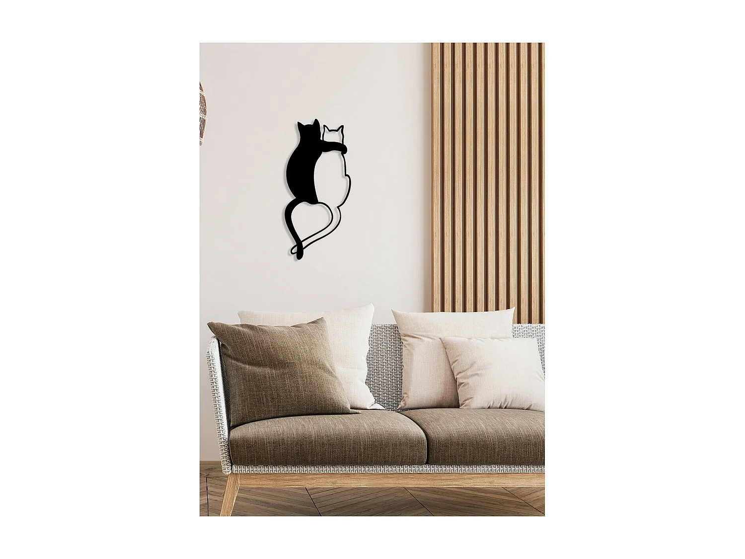 Décoration en Métal Chat 126, Noir, 28x0,15x60 cm, EPIKASA