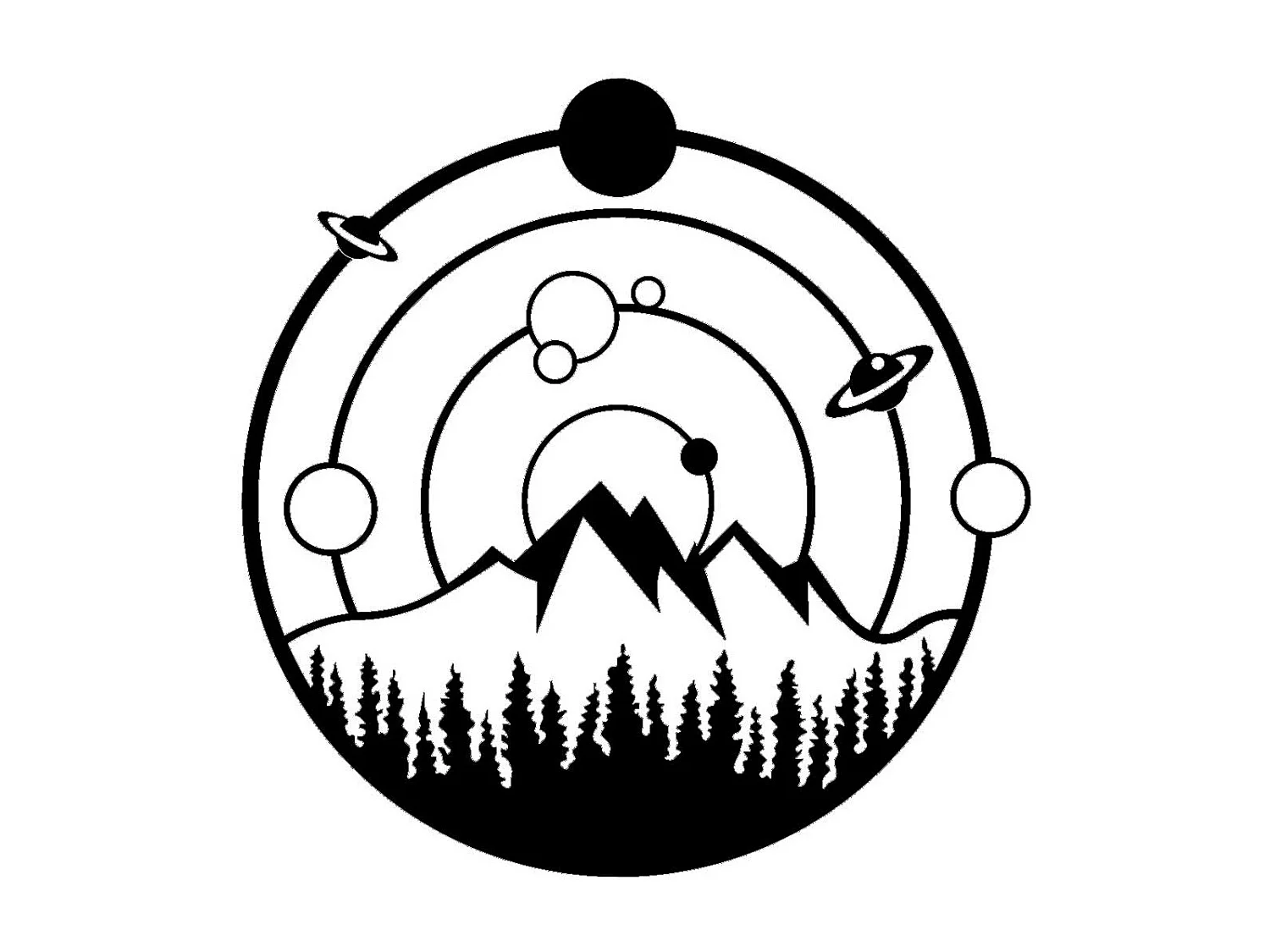 Decorazione in Metallo Montagna 29, Nero, 50x0,15x51 cm cm, EPIKASA