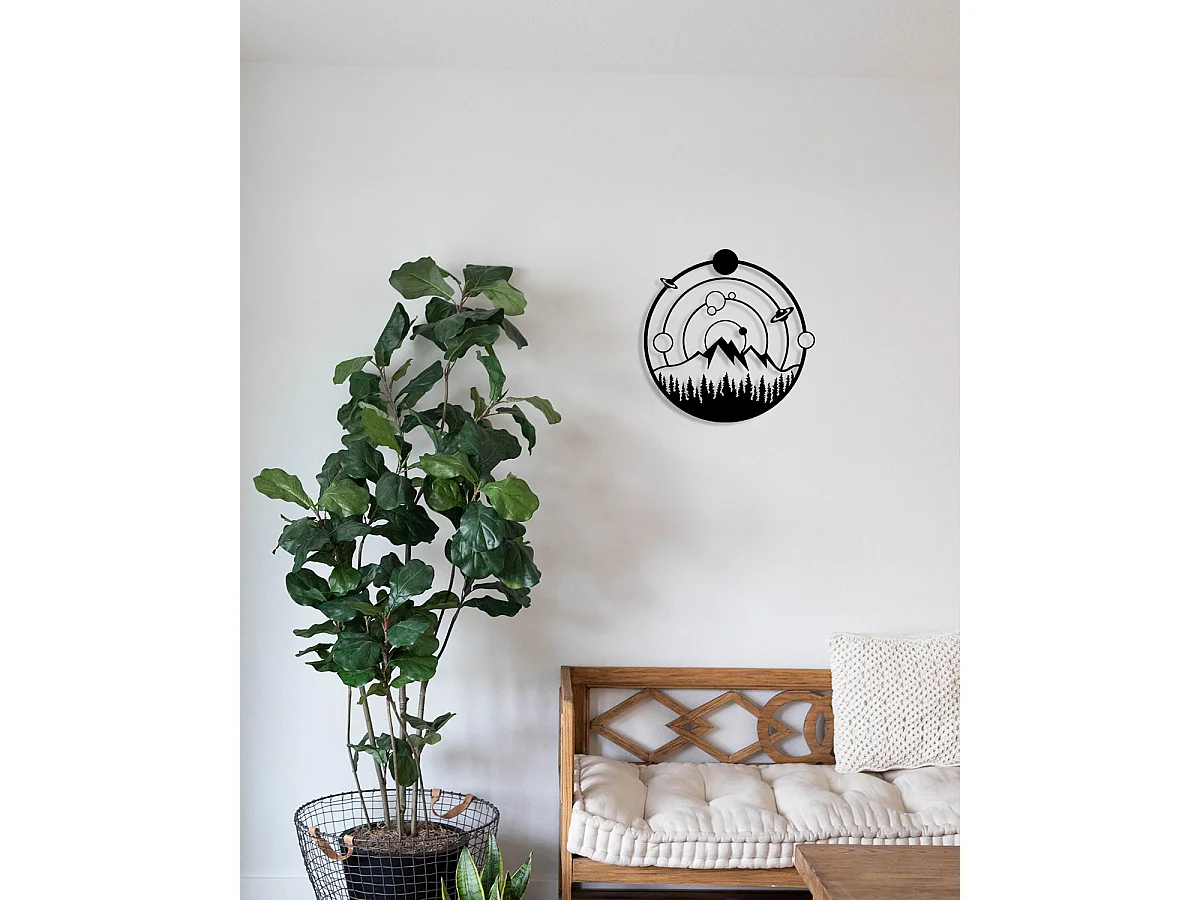 Decorazione in Metallo Montagna 29, Nero, 50x0,15x51 cm cm, EPIKASA