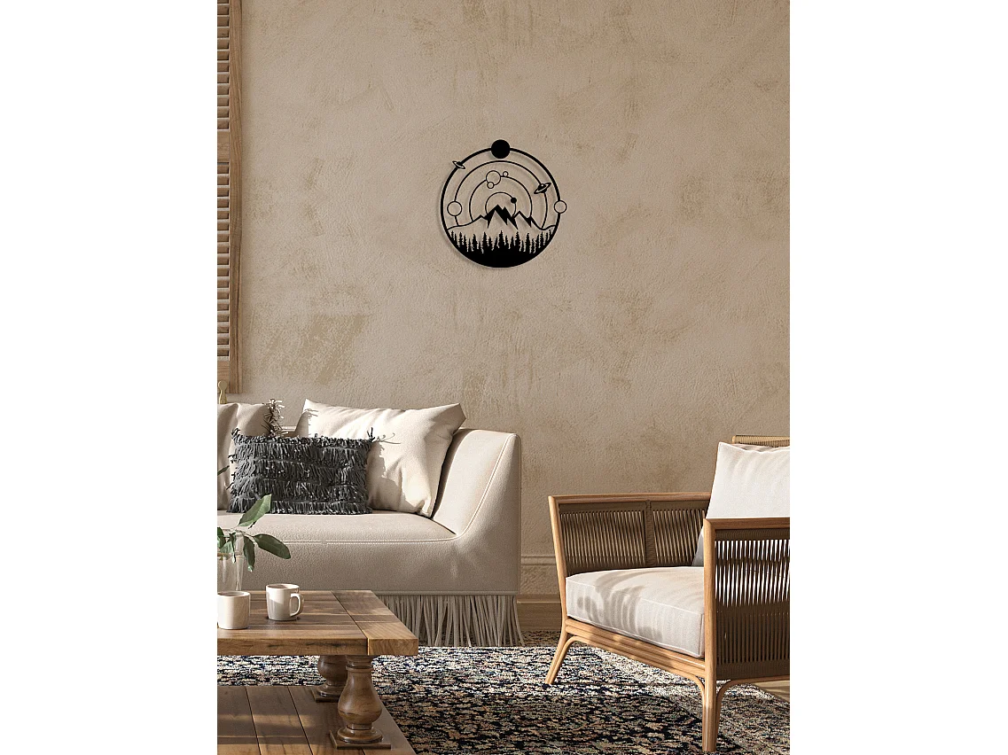 Decorazione in Metallo Montagna 29, Nero, 50x0,15x51 cm cm, EPIKASA