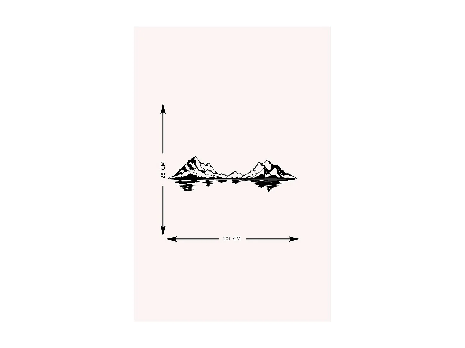 Décoration en Métal Montagne 24, Noir, 101x0,15x28 cm, EPIKASA