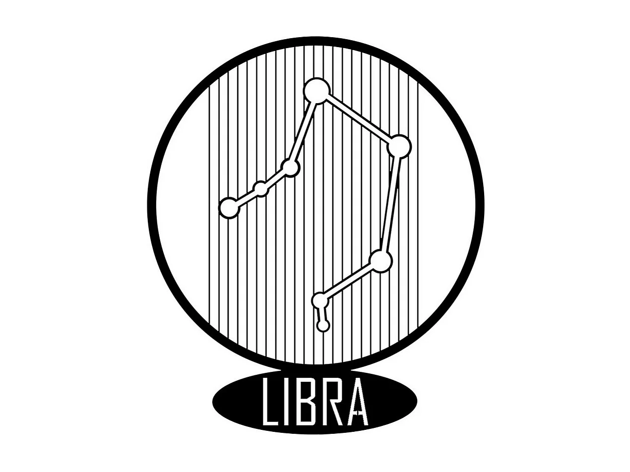 Metalen Decoratie Weegschaal Horoscoop 6, Zwart, 38x0,15x45 cm, EPIKASA