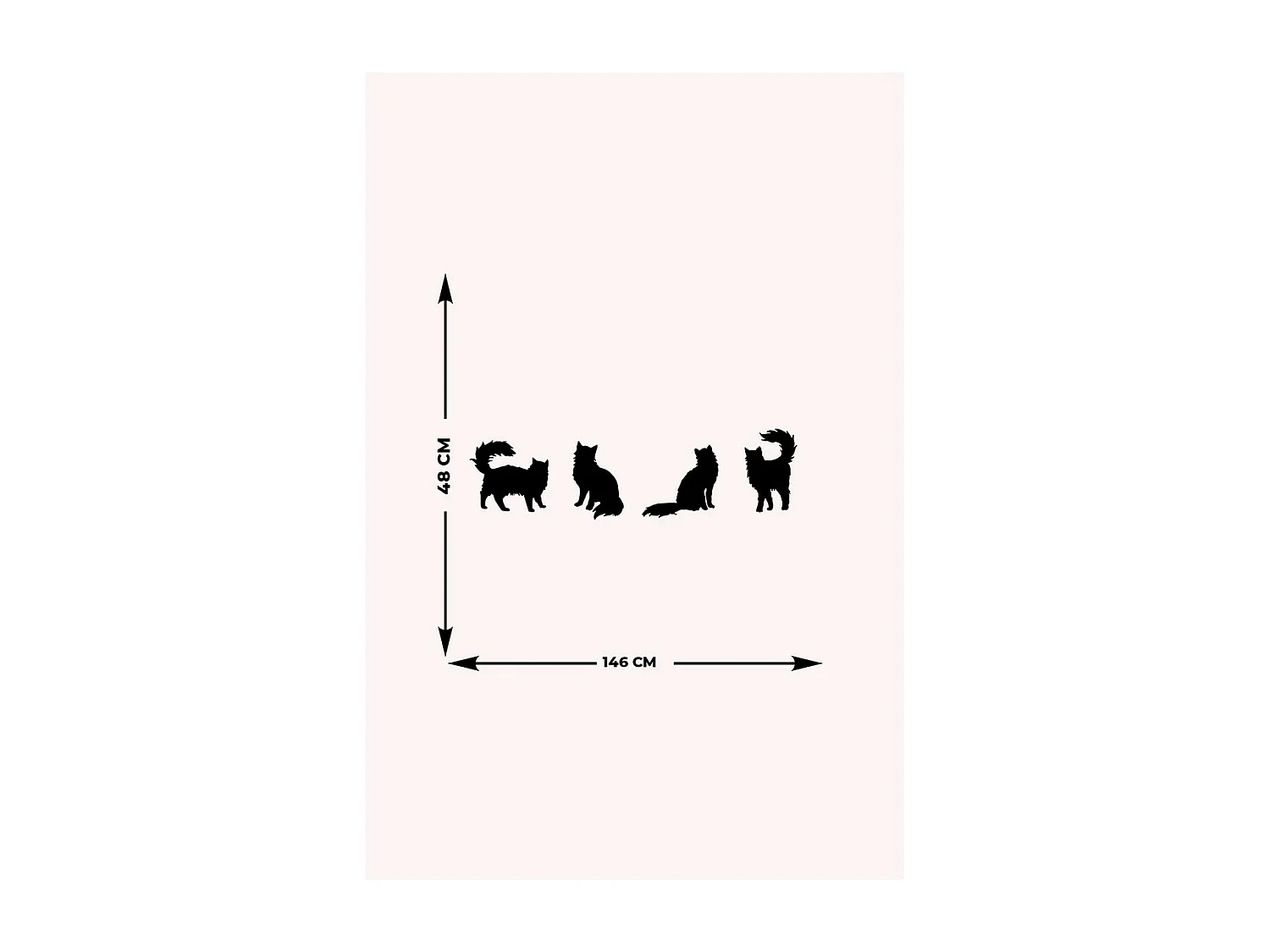 Décoration en Métal Chat 99, Noir, 146x0,15x48 cm, EPIKASA