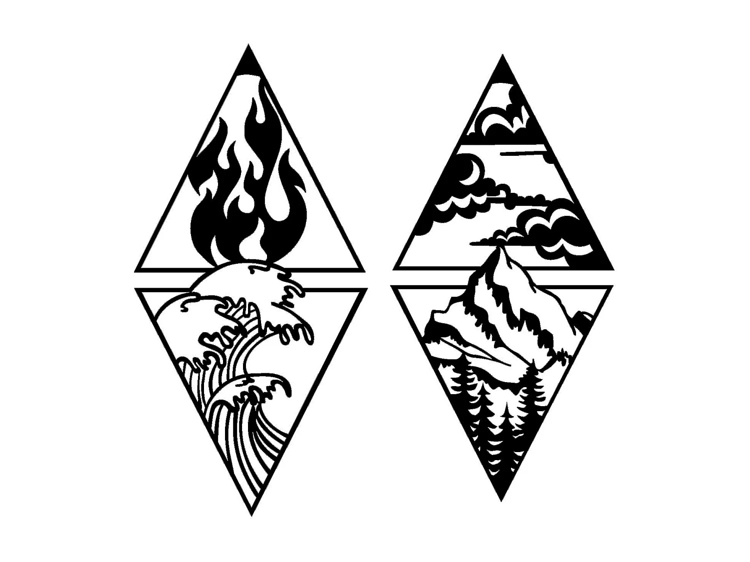 Dekoracja Metalowa Żywioły, Czarny, 80x0,15x81 cm, EPIKASA