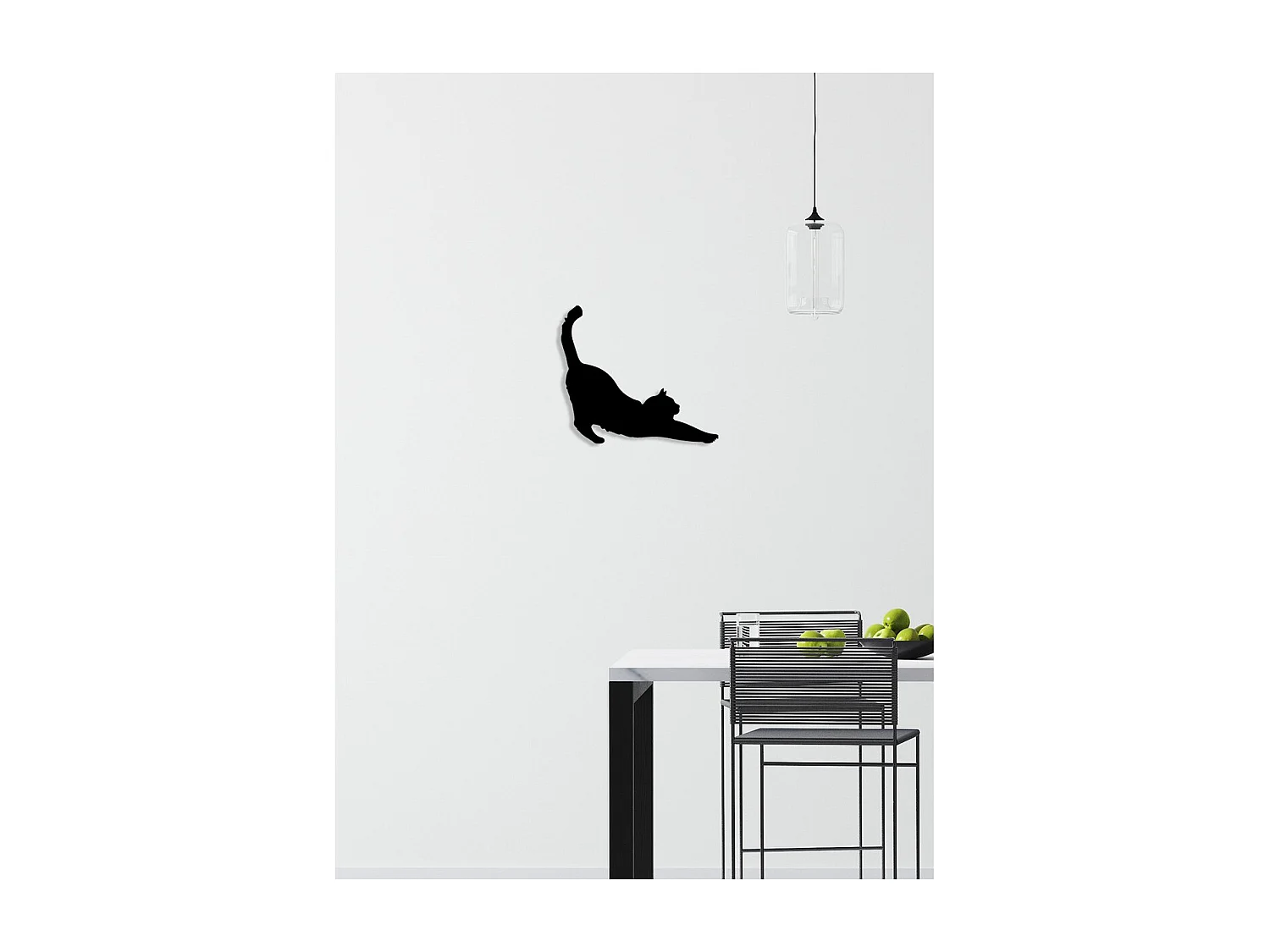 Decoração em Metal Gato 152, Preto, 40x0,15x35 cm, EPIKASA