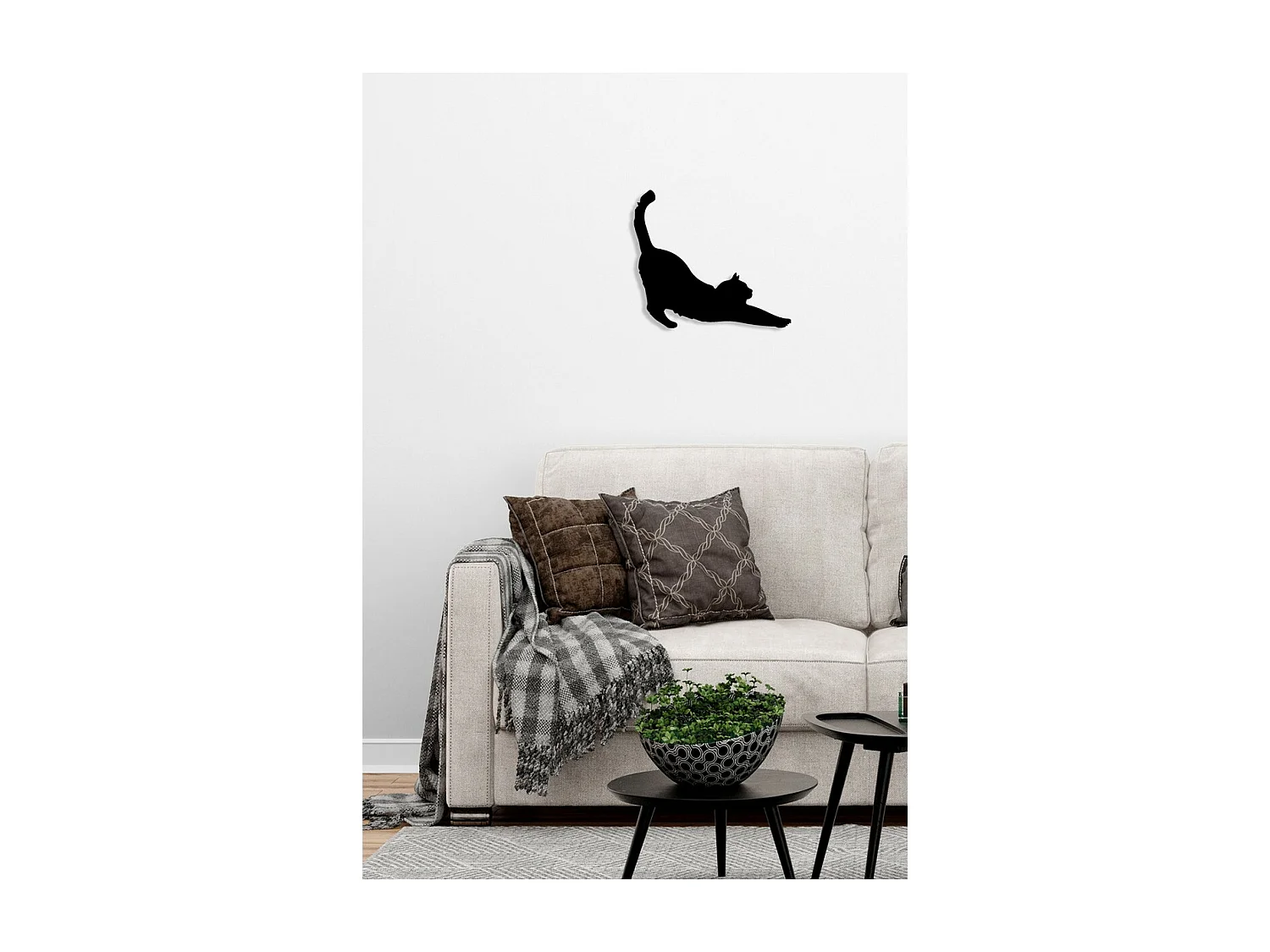 Decoração em Metal Gato 152, Preto, 40x0,15x35 cm, EPIKASA