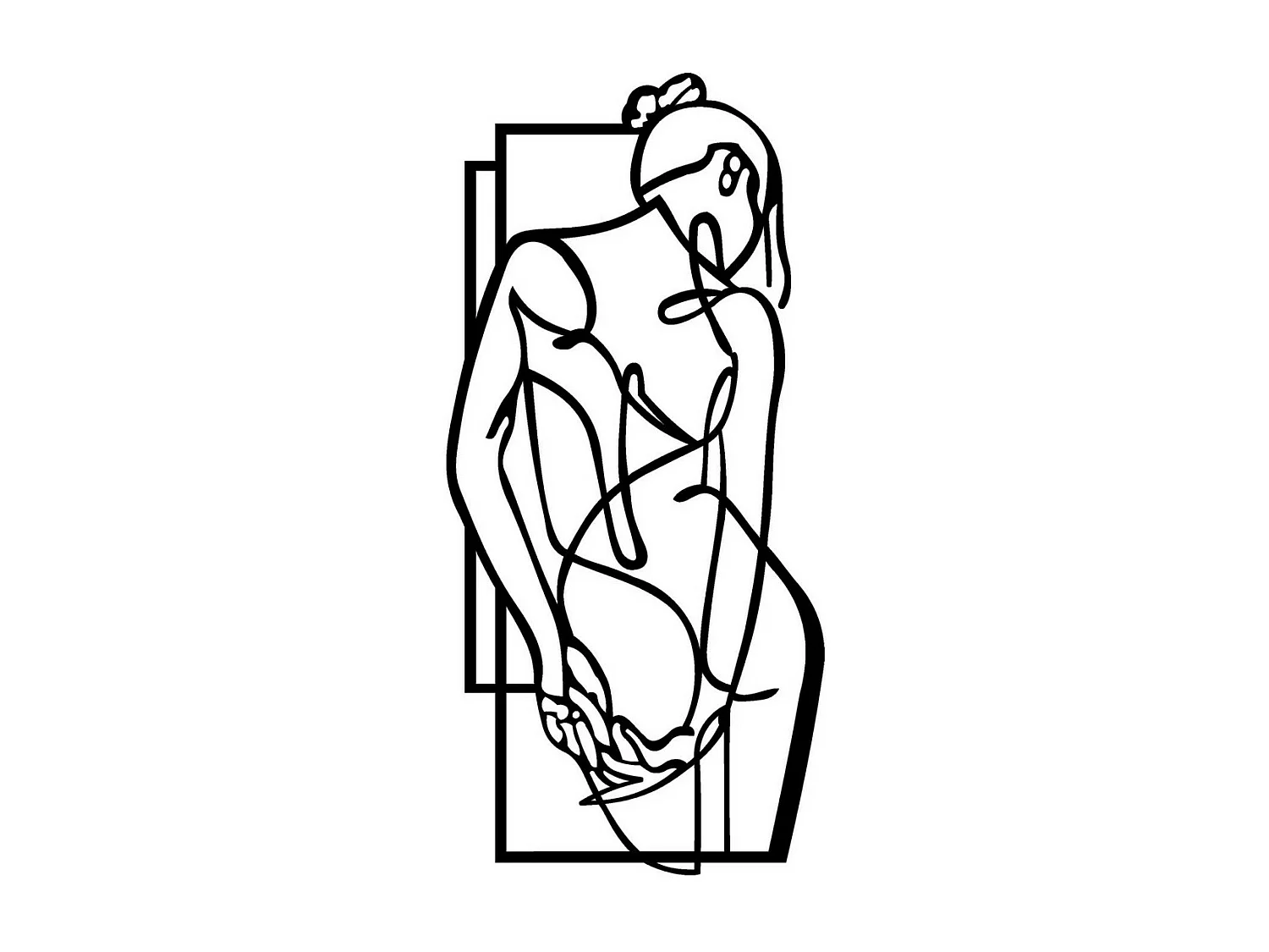 Décoration en Métal Femme 17, Noir, 40x0,15x85 cm, EPIKASA