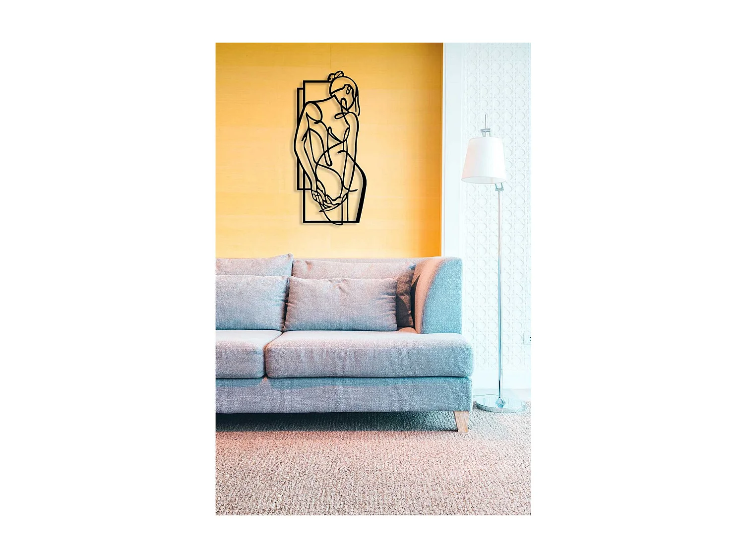 Décoration en Métal Femme 17, Noir, 40x0,15x85 cm, EPIKASA