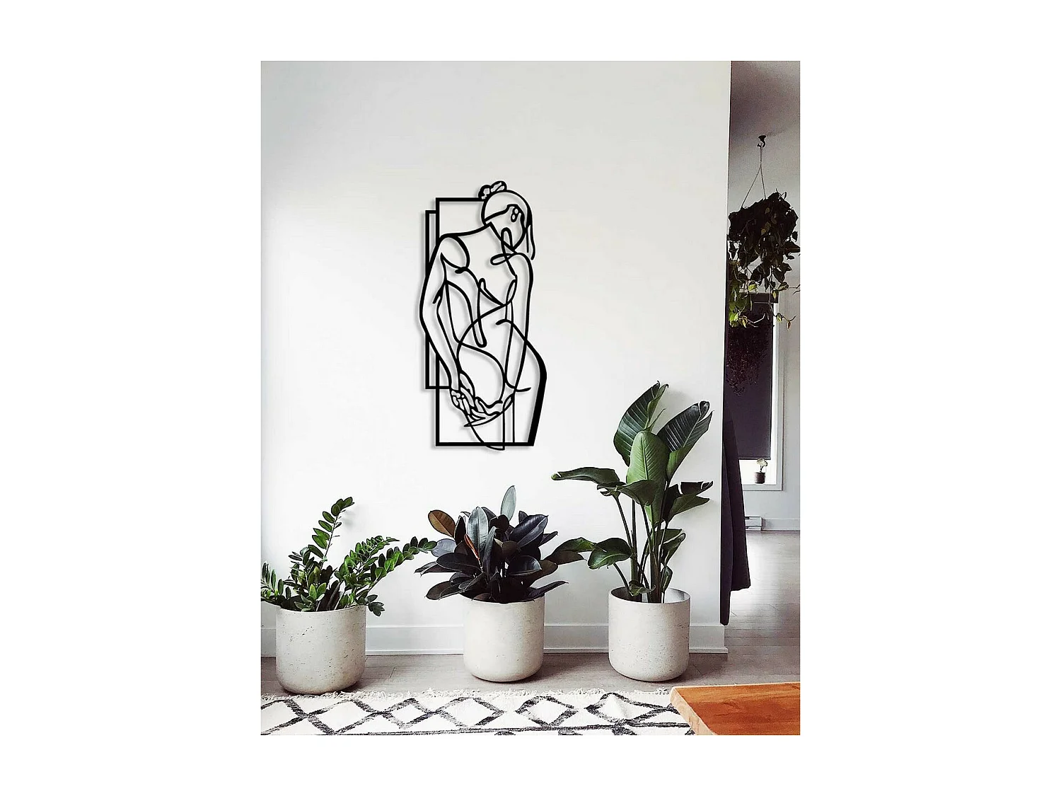 Décoration en Métal Femme 17, Noir, 40x0,15x85 cm, EPIKASA