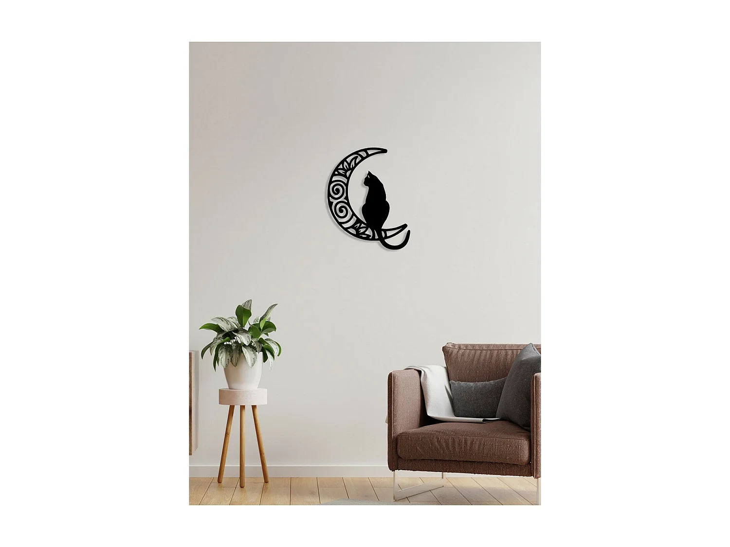 Dekoracja Metalowa Kot 130, Czarny, 41x0,15x50 cm, EPIKASA