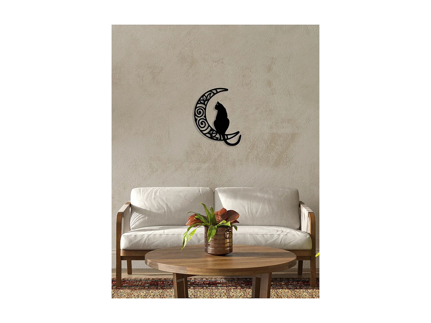 Dekoracja Metalowa Kot 130, Czarny, 41x0,15x50 cm, EPIKASA