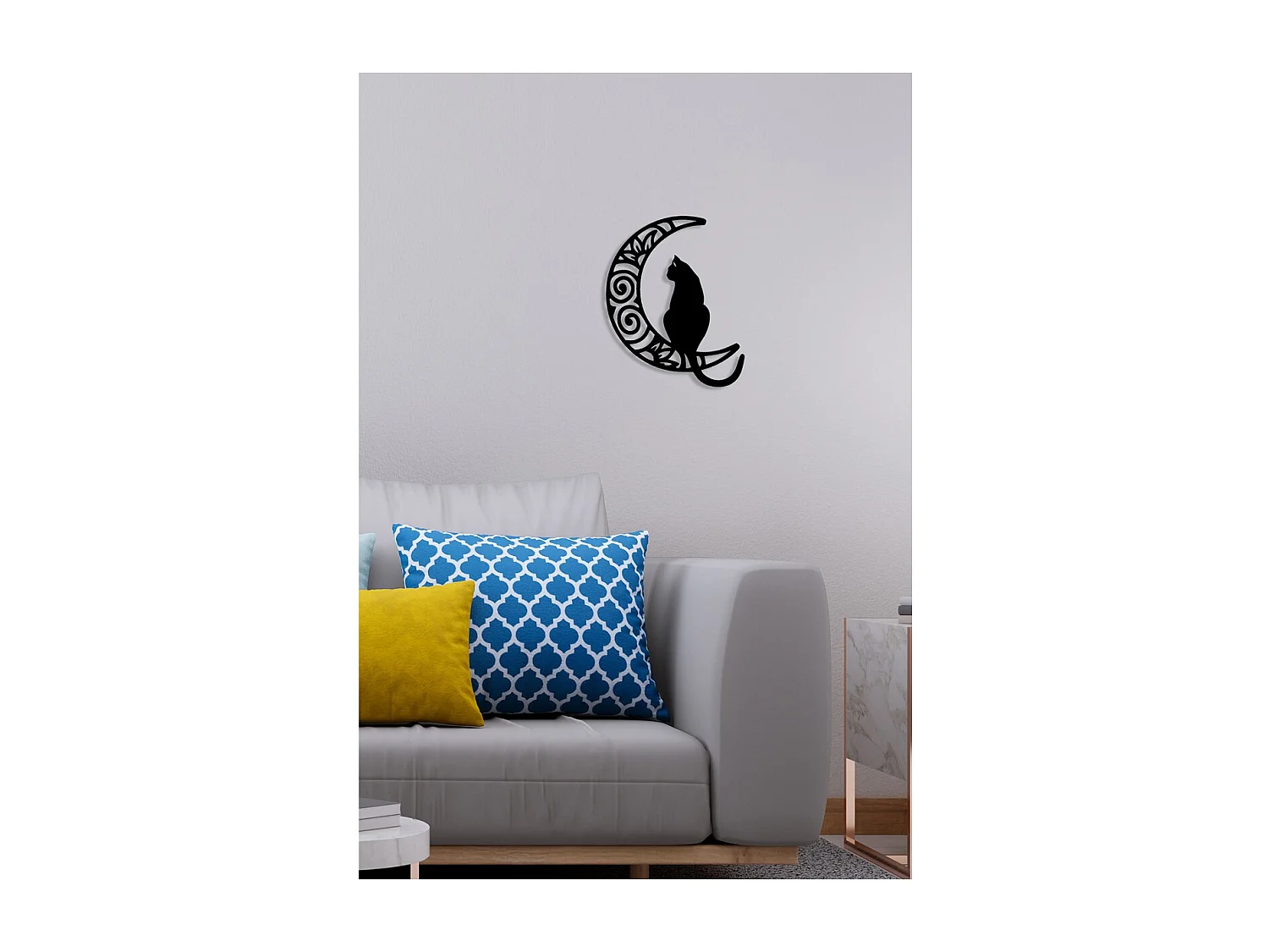 Dekoracja Metalowa Kot 130, Czarny, 41x0,15x50 cm, EPIKASA