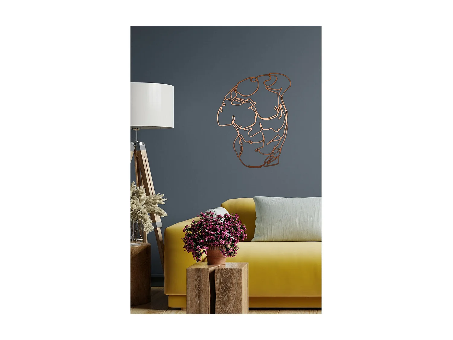 Decoração em Metal Homem do busto 1, Cobre, 55x0,15x71 cm, EPIKASA