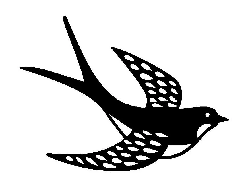 Décoration en Métal Hirondelle 1, Noir, 30x0,15x22 cm, EPIKASA